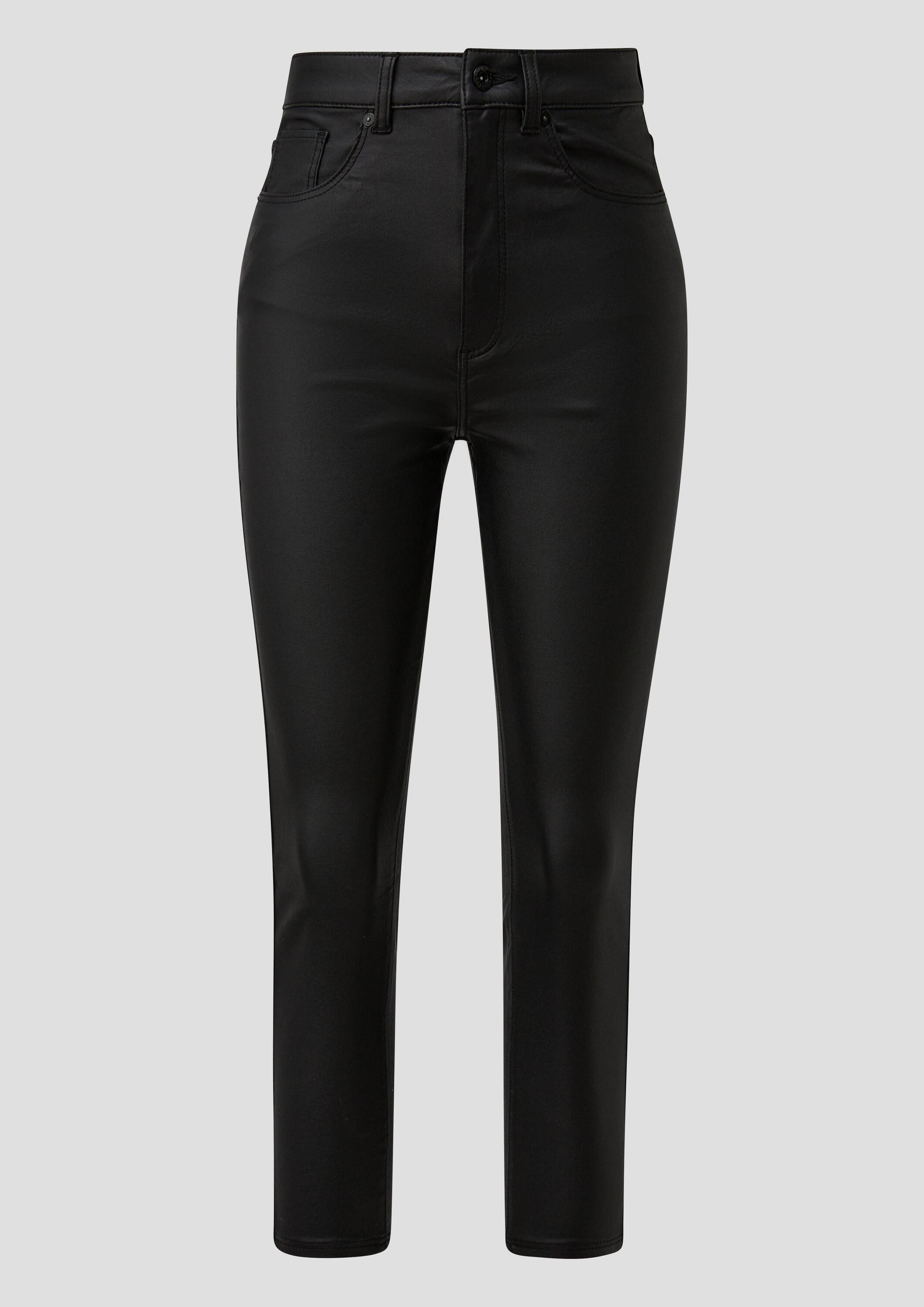 QS Chinos Hose Sadie / Skinny Fit / High Rise / Skinny Leg / Ankle-Länge mit Coating