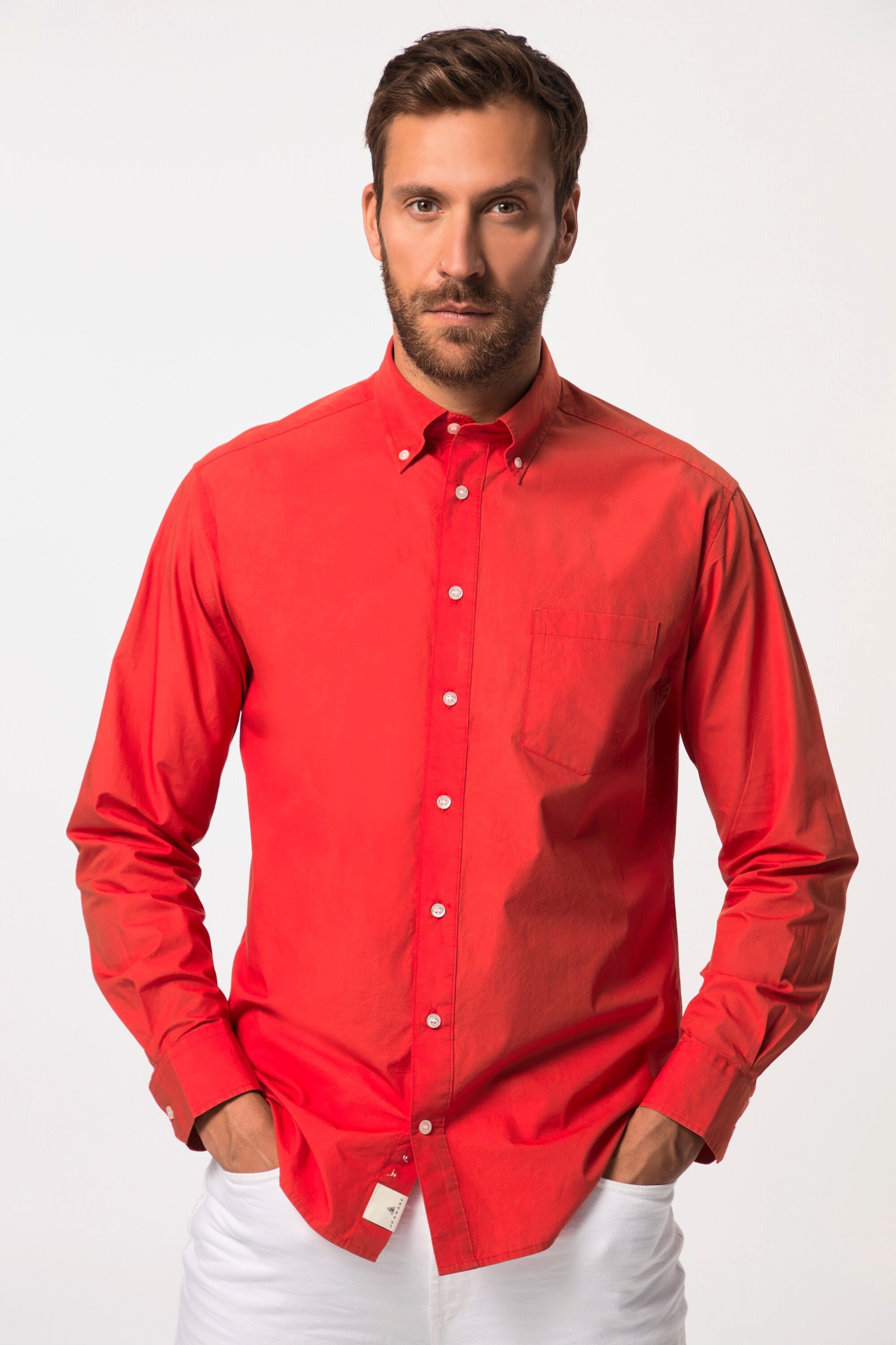 Businesshemd Hemd Langarm Buttondown-Kragen