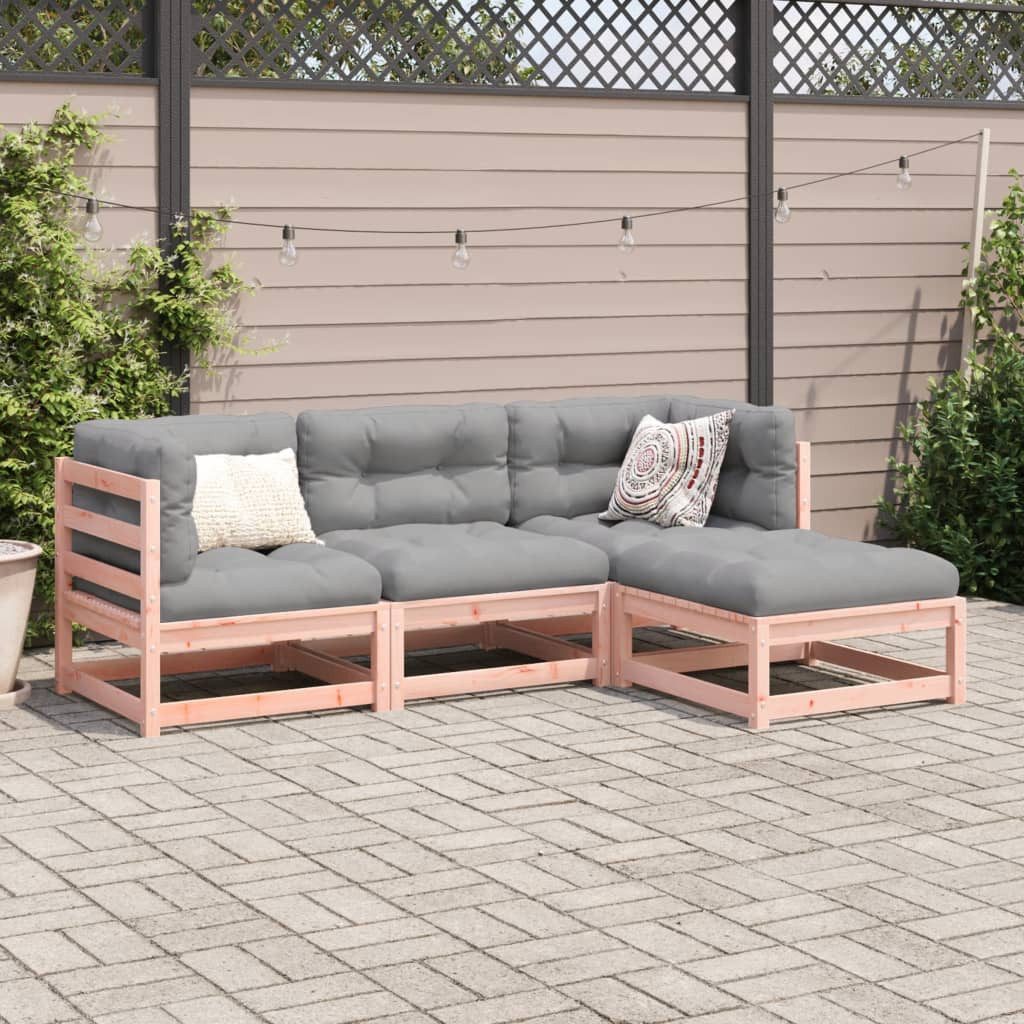 vidaXL Gartenlounge-Set 4-tlg. Garten-Sofagarnitur Massivholz Douglasie, günstig online kaufen