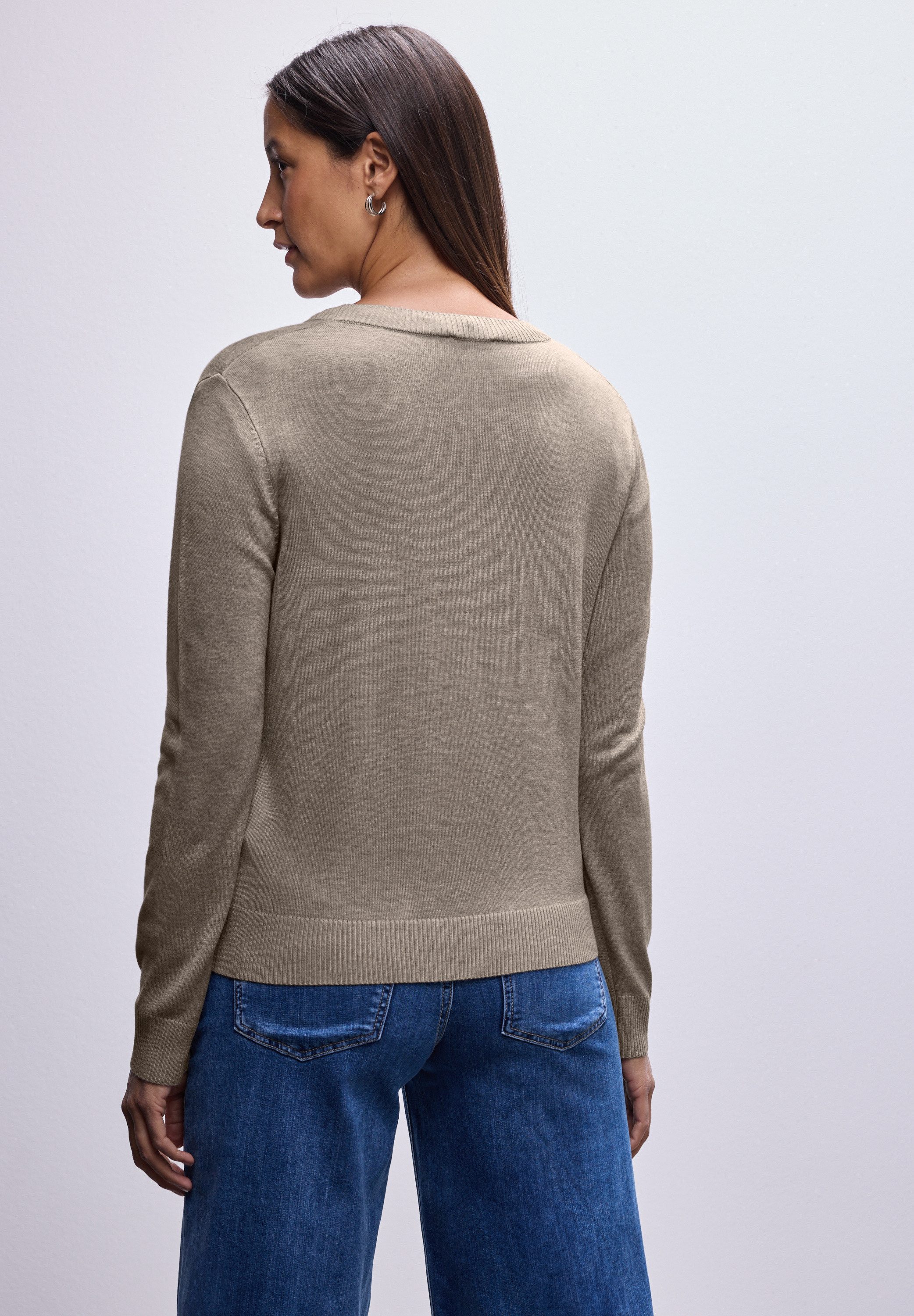 STREET ONE Strickjacke mit Rippstrickdetails günstig online kaufen