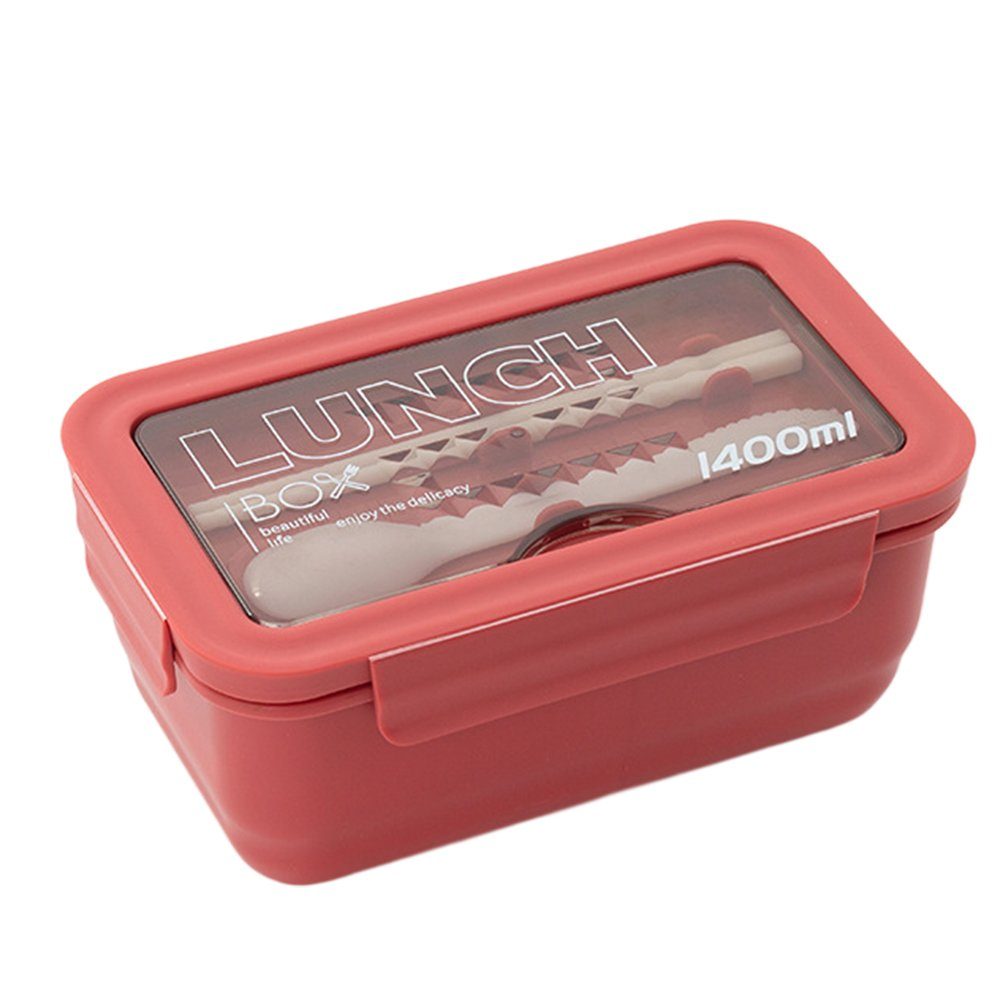 Besteckset mit Kinder, Brotdose Lunchbox Auslaufsichere Bento 3 Box GelldG Fächern,