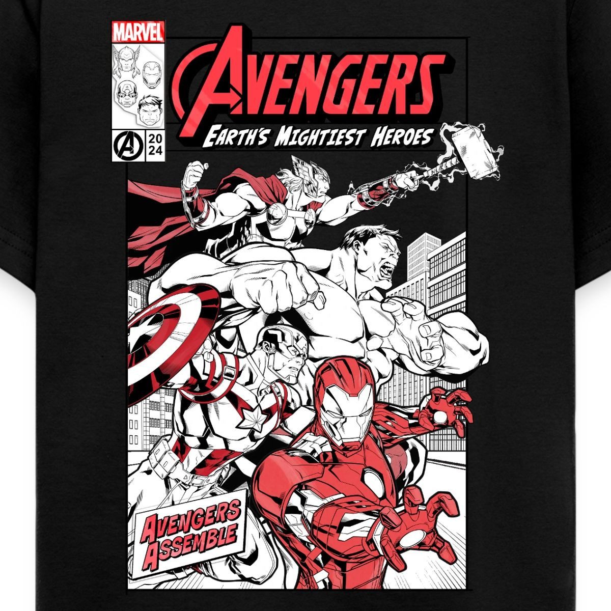 T-Shirt Avengers Assemble Helden Comic-Motiv Teenager T-Shirt