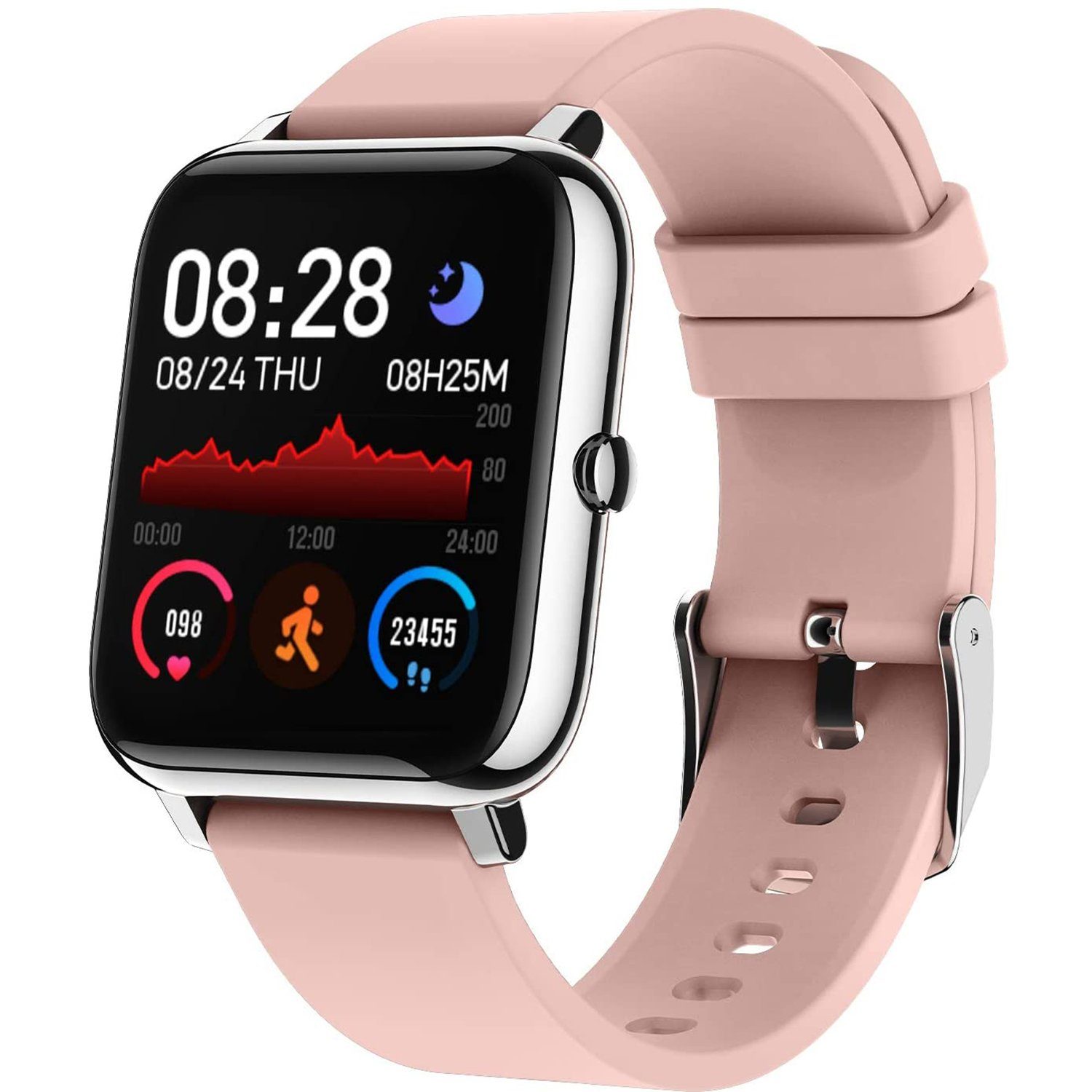 Bedee Smartwatch Fitness Tracker Uhr für Damen Herren Smartwatch (für Android iOS) Fitness Armbanduhr mit Pulsuhr Schlafmonitor, 1-tlg., Fitness Tracker 1.3 Zoll Touch-Farbdisplay, IP67 Wasserdicht Sportuhr Schrittzähler