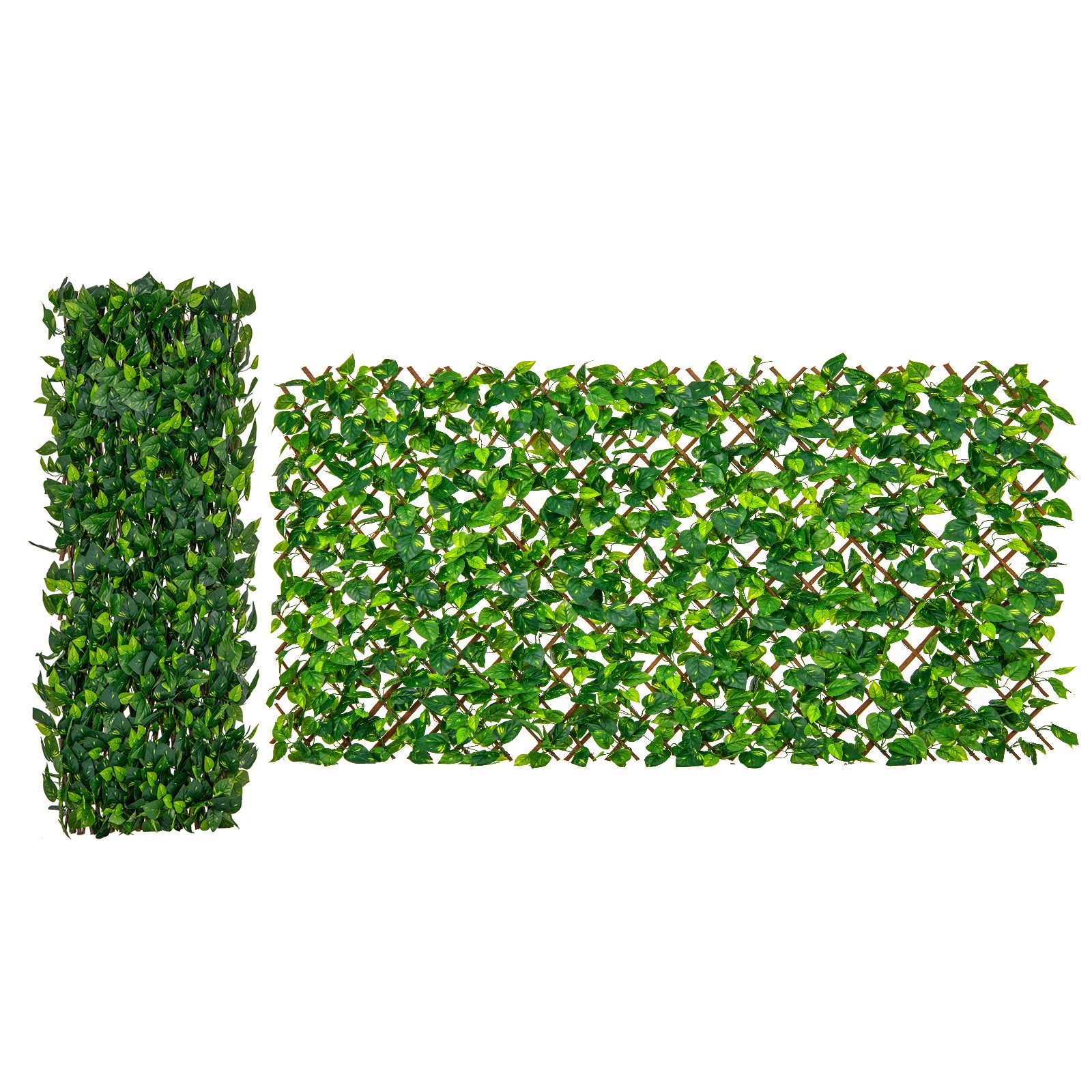 Kunstpflanze Efeublättern, KOMFOTTEU, künstliche Efeu Sichtschutz, 180 x 90cm