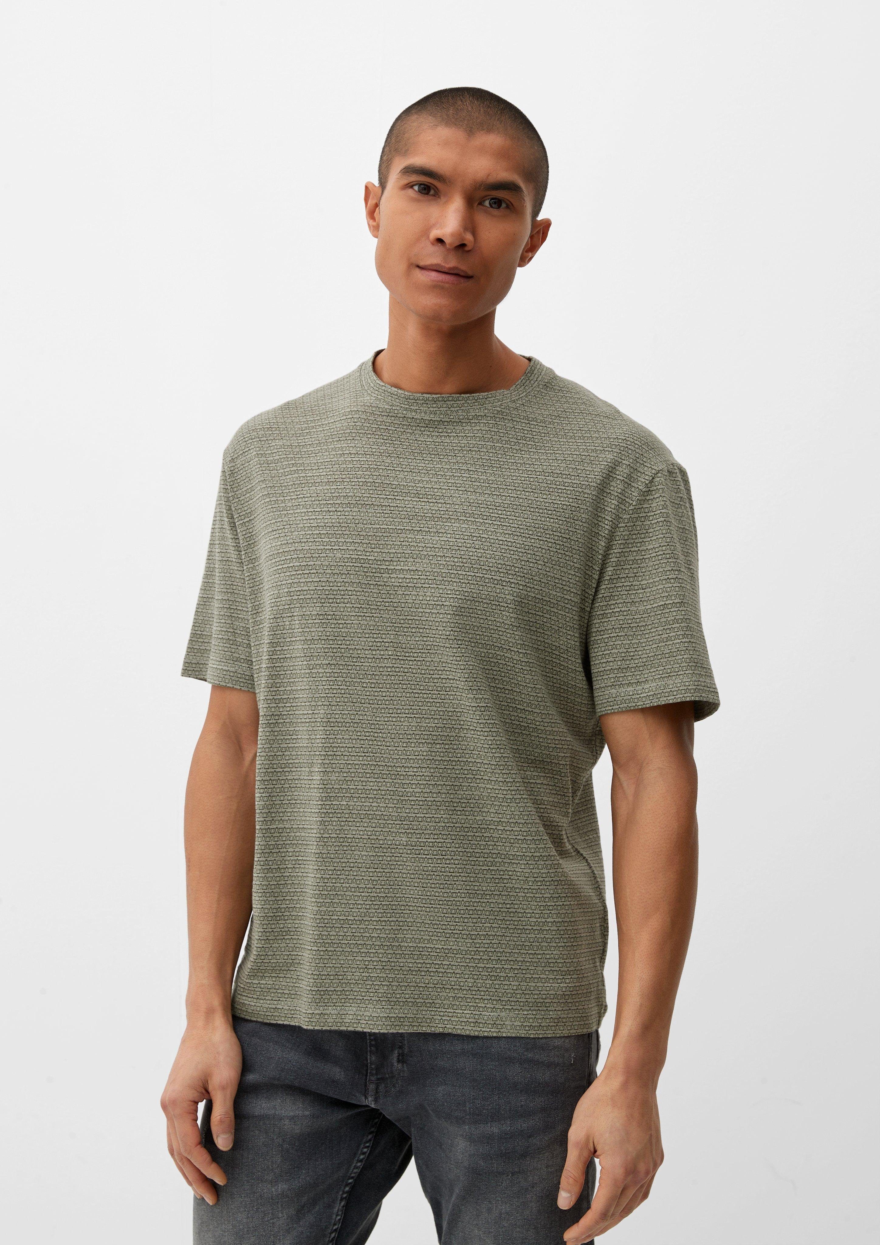 s.Oliver Kurzarmshirt T-Shirt mit Alloverprint olivgrün | T-Shirts