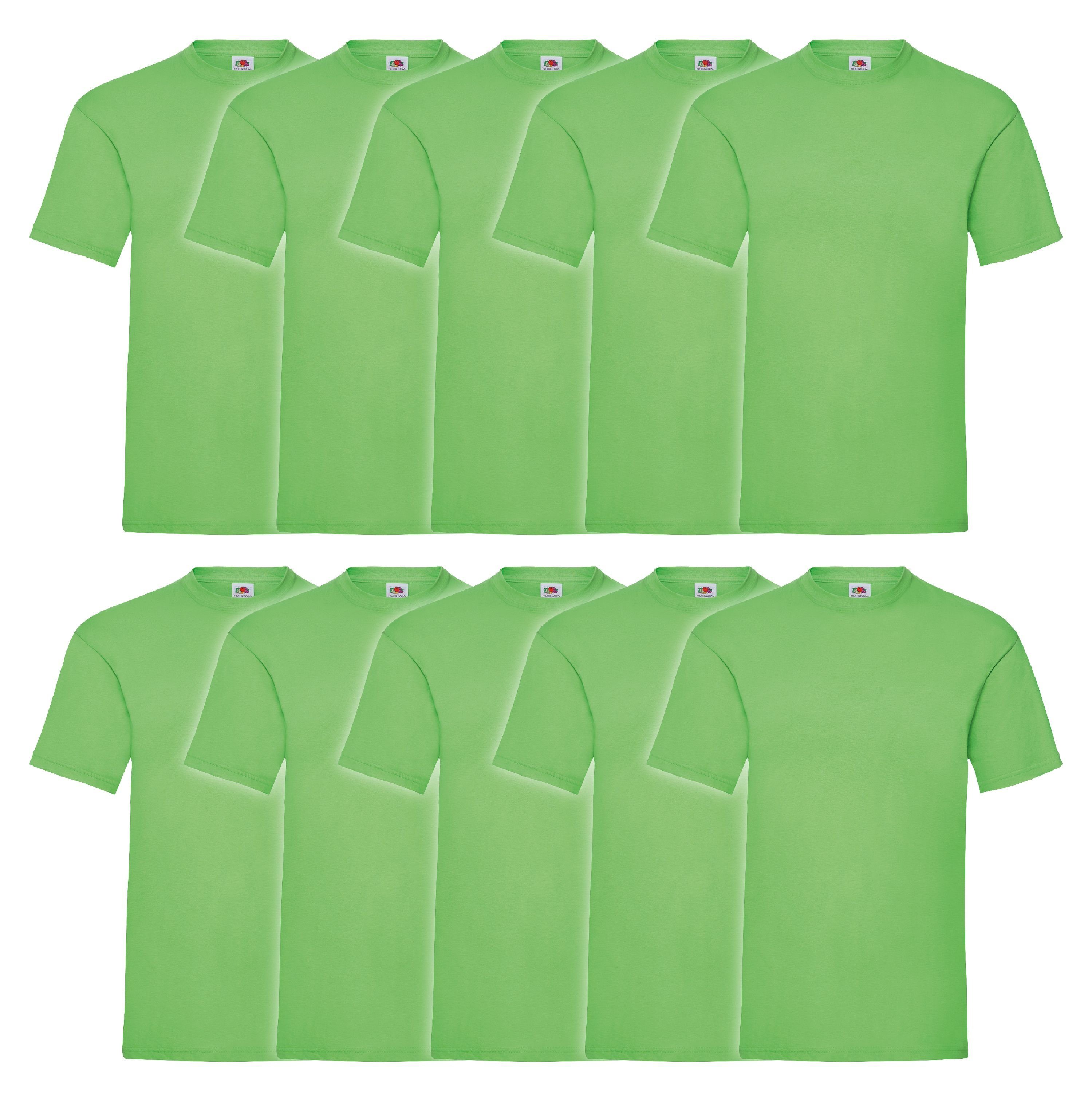 Rundhalsshirt Fruit of of Loom 10er Pack the Valueweight T Loom lime Fruit the