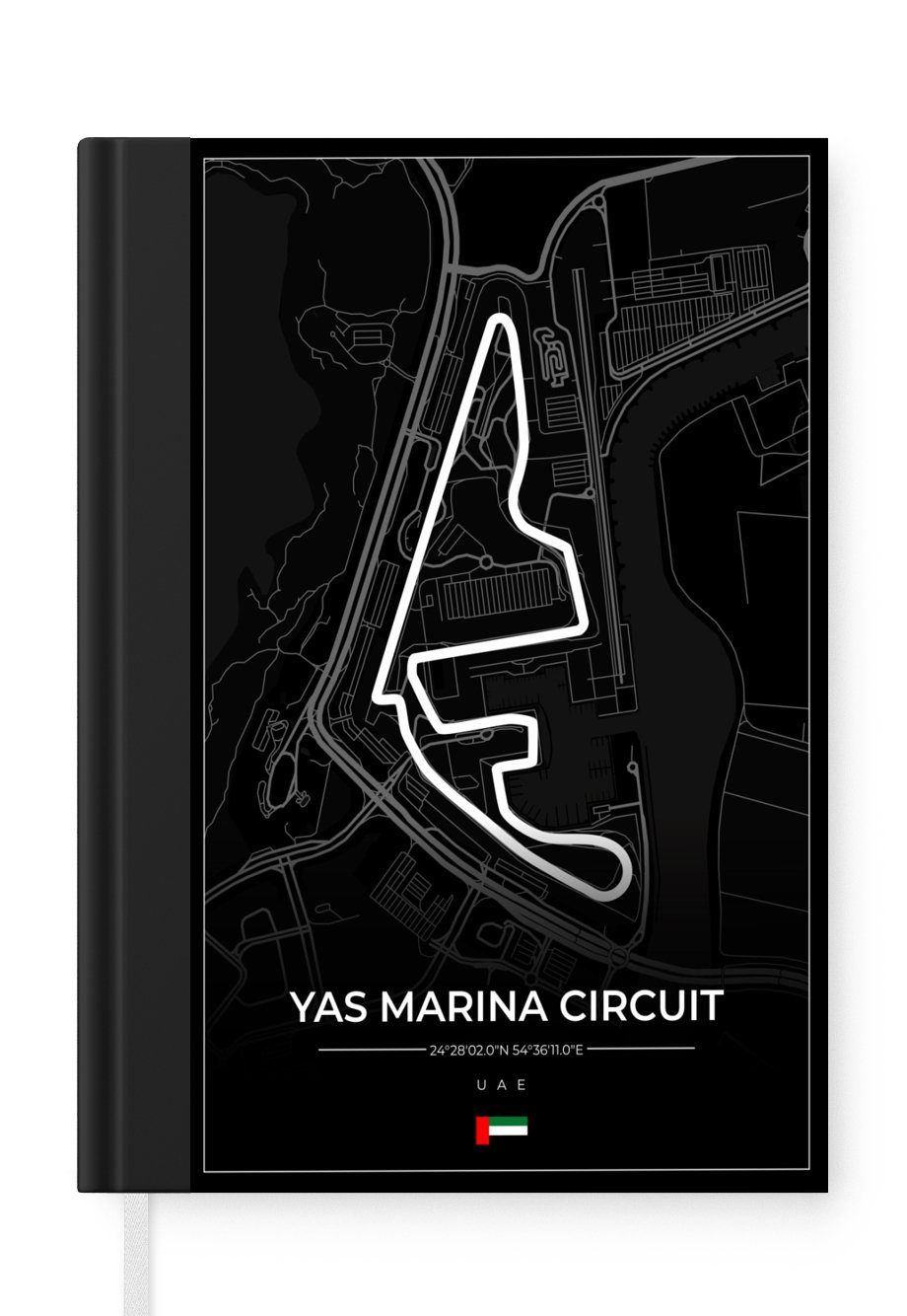 MuchoWow Notizbuch Rennstrecke - Yas Marina Circuit - Rennstrecke - F1 - Abu Dhabi -, Journal, Merkzettel, Tagebuch, Notizheft, A5, 98 Seiten, Haushaltsbuch