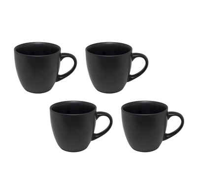 Neuetischkultur Tasse Tasse 4 er Set Black Matt, Keramik, Kaffeetasse Teetasse