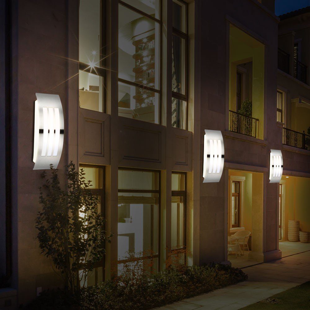 Bereich- Strahler 2er Hof inklusive, etc-shop Außen-Wandleuchte, Set Leuchtmittel Wand Beleuchtung Warmweiß, Außen
