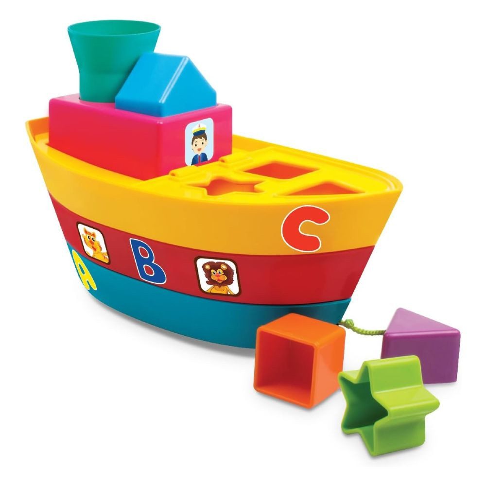 Funskool Stapelspielzeug Link Stack & Nest Spielset – 3-in-1 Stapel- & Steckbausteine, (Stapeln- & Ziehspielzeug-Set), Fördert Motorik, Kreativität & Koordination
