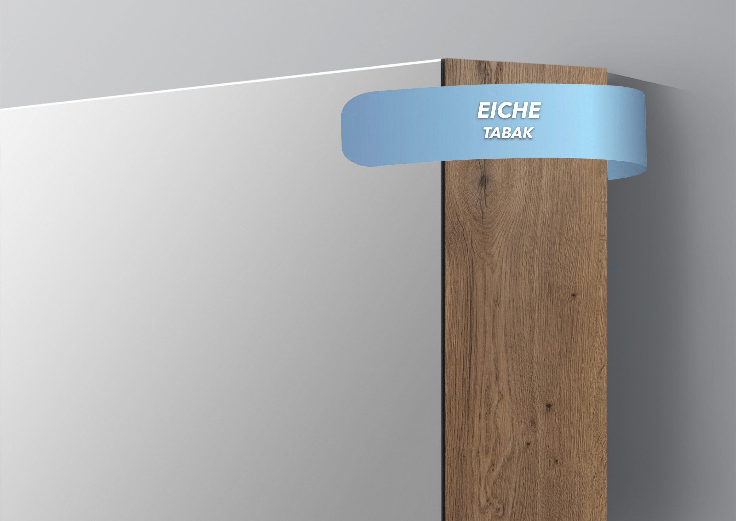 Intarbad Badezimmerspiegelschrank 1-türiger Spiegelschrank mit MULTI LED Beleuchtung, stufenlos dimmbar (Doppelspiegeltür, Holz-/ Lackdekore, Maße 50 cm, Höhe 71,8 cm, Glasfachböden, Magnetleiste & Kosmetikspiegel Ø 12 cm) Vormontierte Lieferung, Floatglas, 160 kg Traglast, Made in Germany
