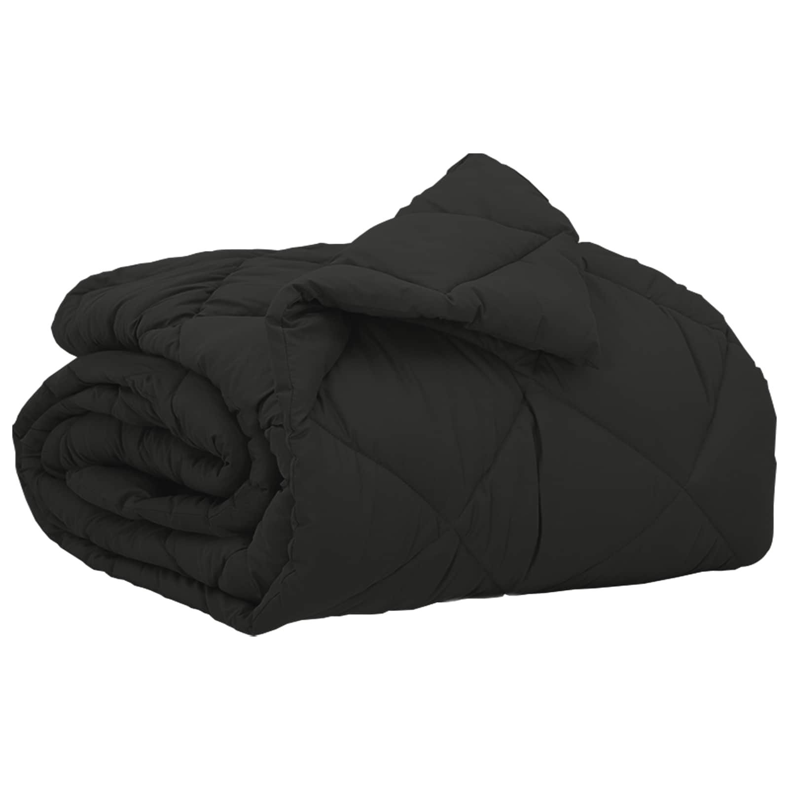 vidaXL Baumwollbettdecke Ganzjahresbettdecke Schwarz 220 x 135 cm Mikrofaser, Bezug: Mikrofaser