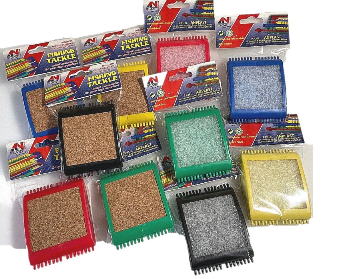 Vorfachschnur 10er SET - Vorfach Aufwickler Schaumstoff / Kork 7x8cm oval