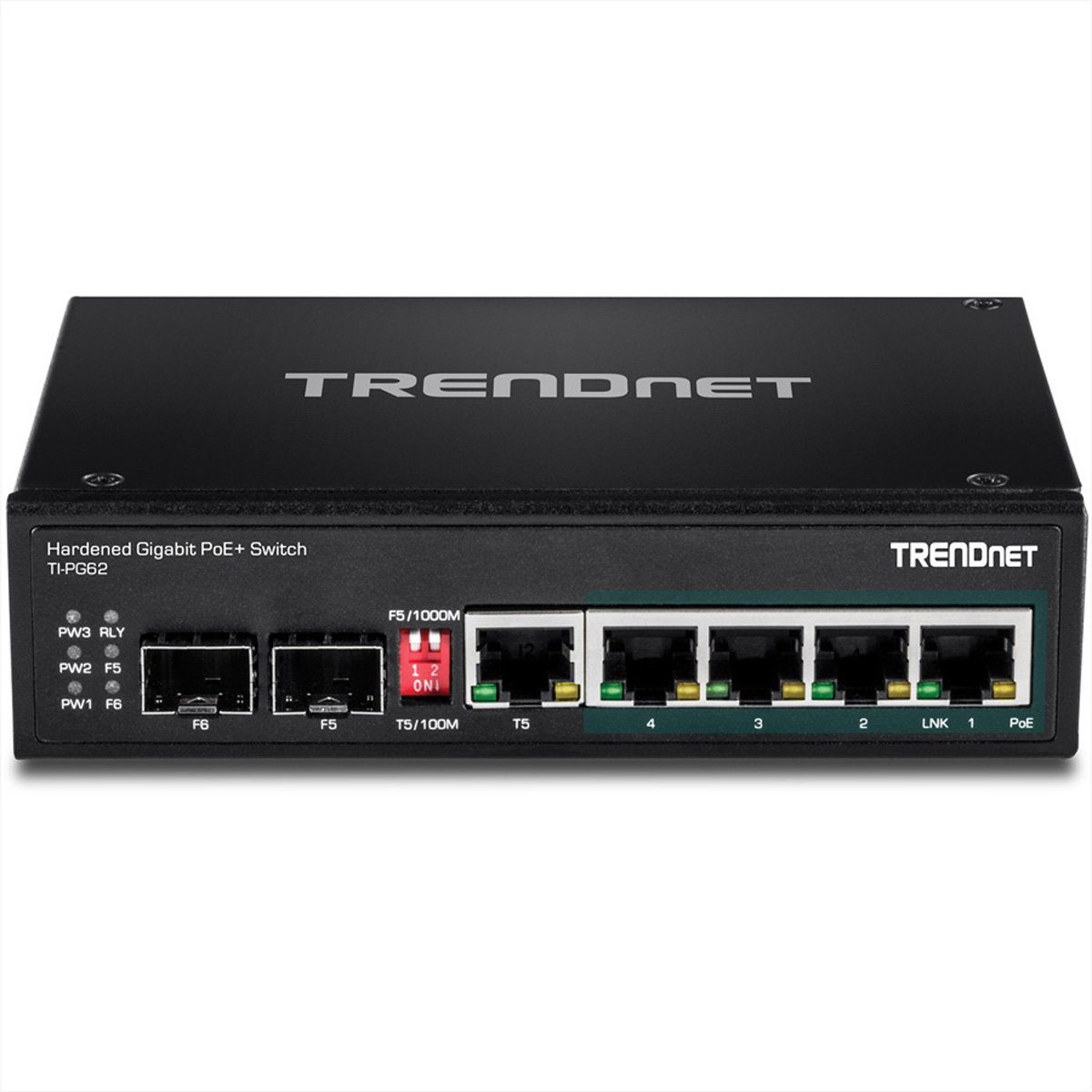 Gigabit Trendnet Switch TI-PG62 6-Port DIN-Rail Industrial Netzwerk-Switch PoE+