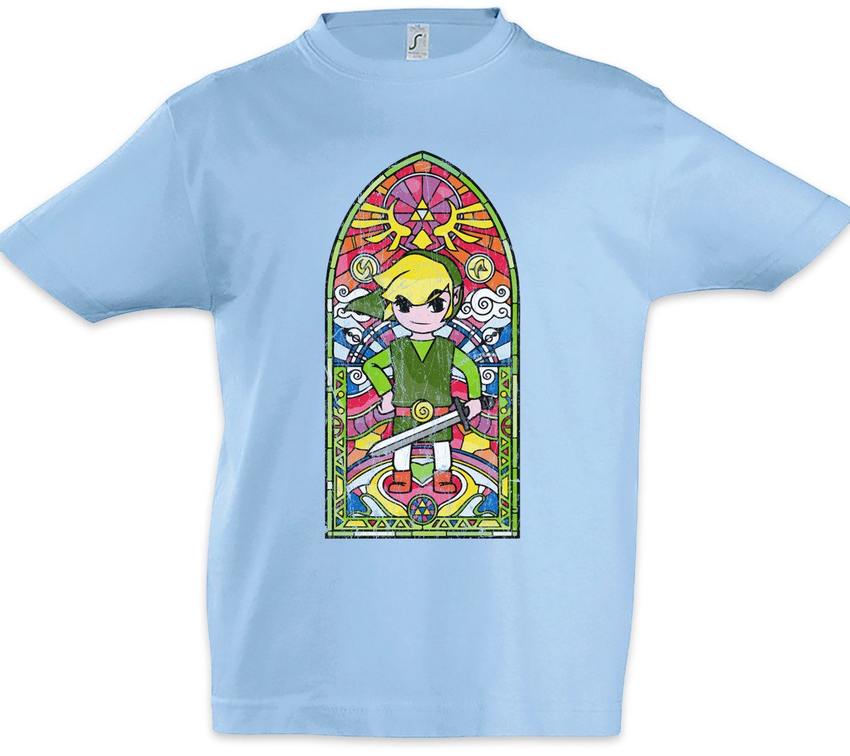 Print-Shirt Hyrule Church Kinder T-Shirt Game Gamer VG Gaming Zelda Nerd Triforce