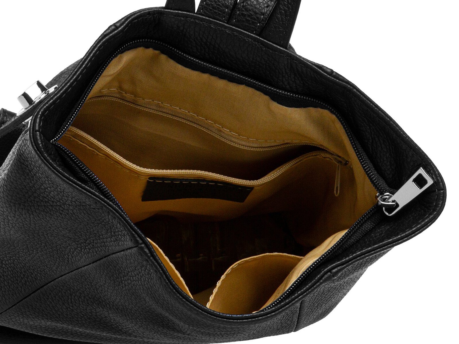 Caspar Cityrucksack Mittelgroßer Damen Rucksack aus Leder - CLASSIC LINE - Modell No.789 – Bild 4 von 5