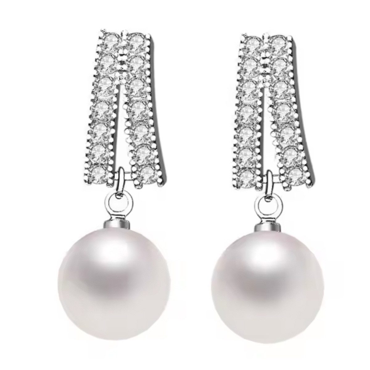 ELLAWIL Paar Ohrstecker Perlen Ohrstecker Ohrringe Ohrstecker Zirkonia Glit günstig online kaufen