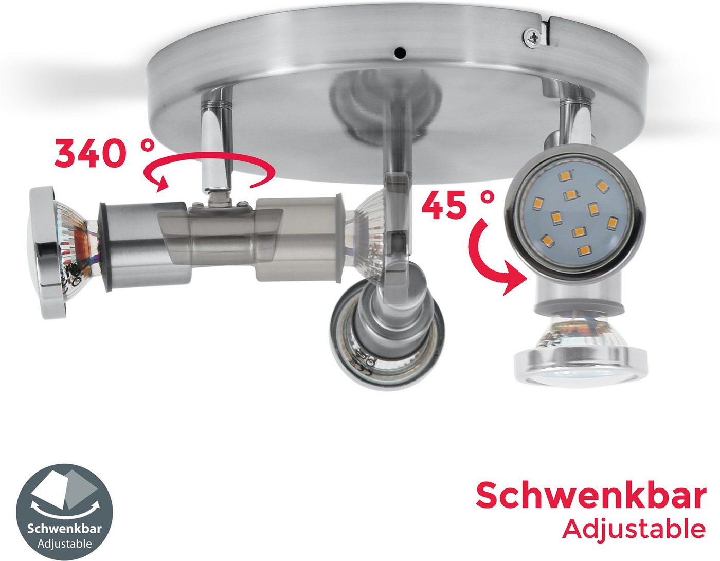 B.K.Licht LED Deckenspot »Aurel«, LED Deckenstrahler Badlampe IP44 Badezimmer Deckenleuchte Lampe GU10-kaufen