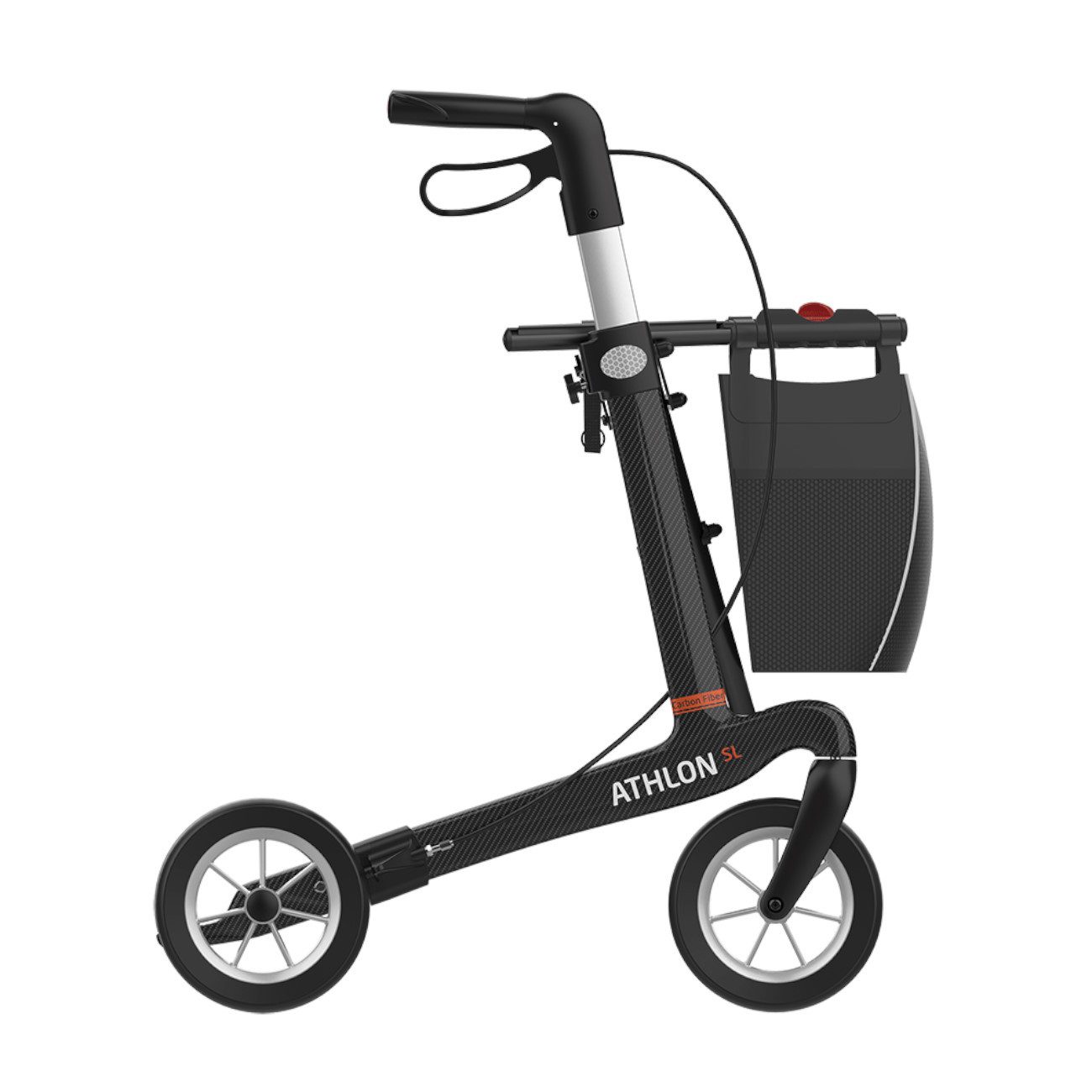 Rehasense Rollator Carbon Athlon SL Gr. S mit PUR-Softrädern, Ultraleicht: nur 5,2 kg Gesamtgewicht