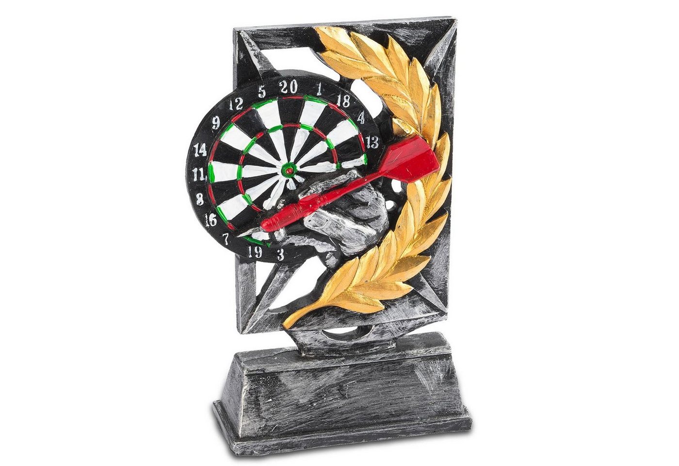 Goods+Gadgets Dekoobjekt GOODS+GADGETS Dart Siegerpokal 18 cm–Trophäe für Turniere & Wettkämpfe, 18 cm Siegestrophäe für Turniere