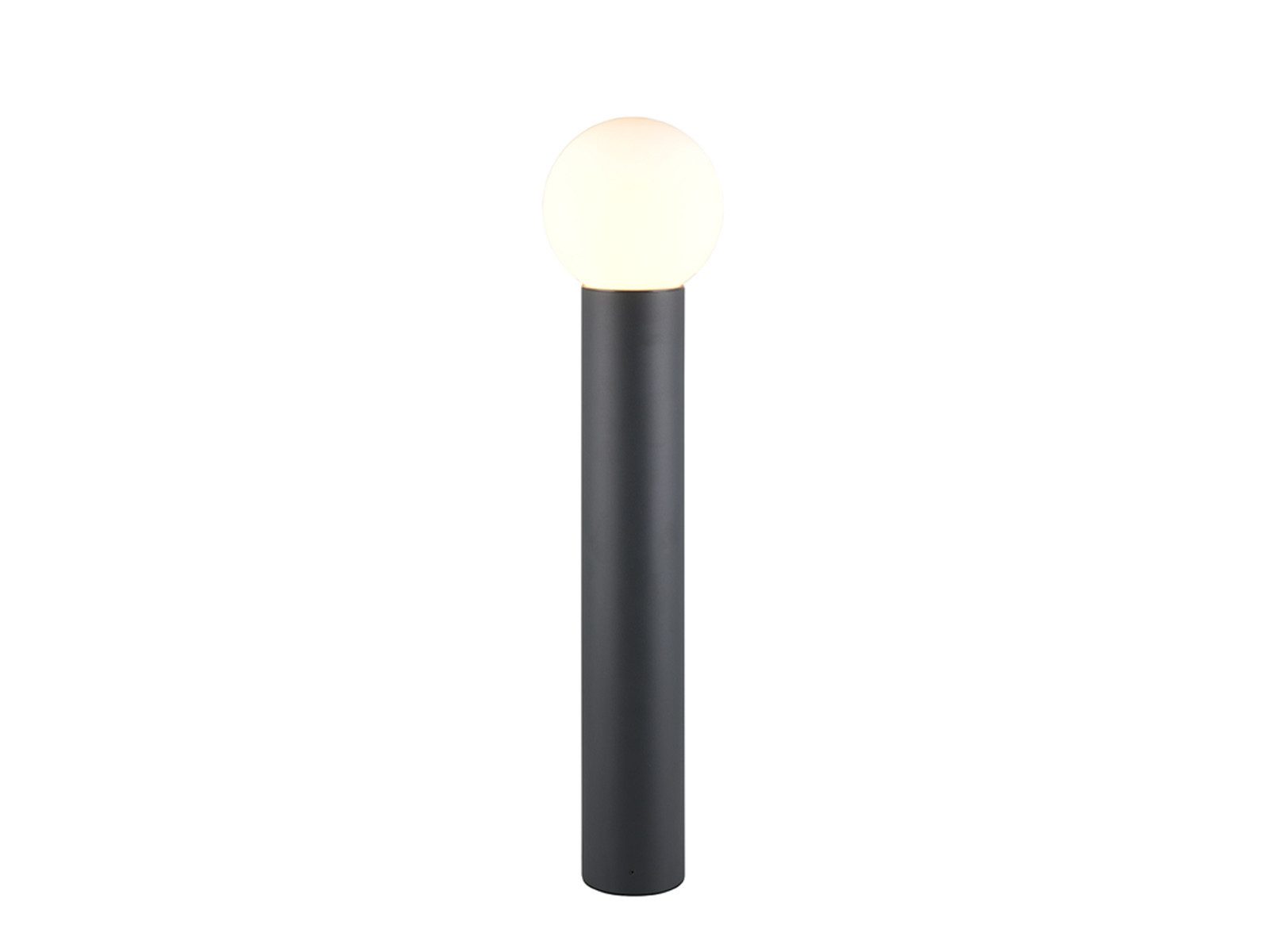 TRIO Leuchten LED Pollerleuchte mit Glaskugel, Höhe 80cm, LED wechselbar, warmweiß, Garten-beleuchtung mit Strom Retro Wegbeleuchtung Einfahrt Gartenlampe