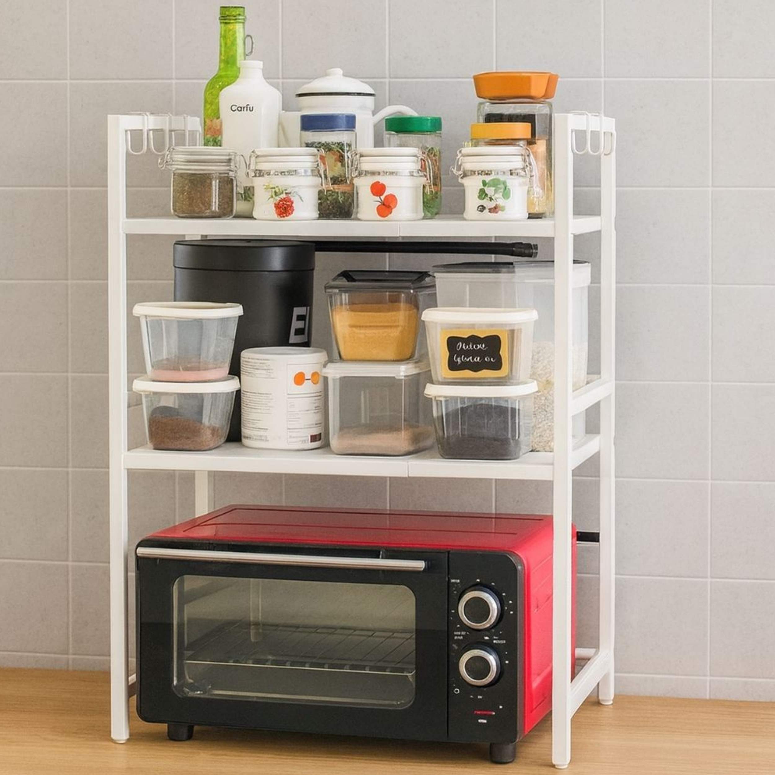 DanDiBo Küchenregal Verstellbar Weiß für Arbeitsplatte Stehend 2 - 3 Stufig günstig online kaufen