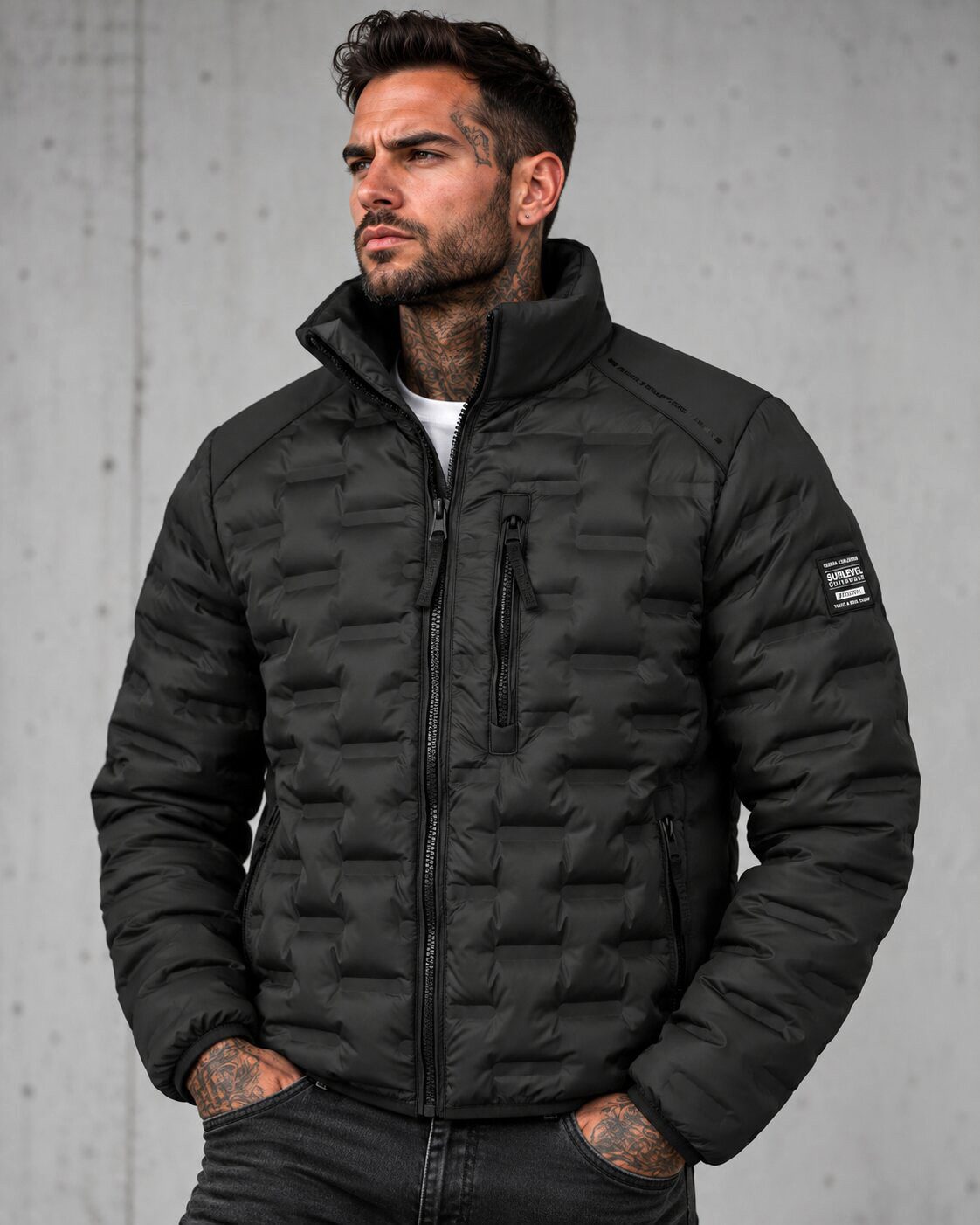 SUBLEVEL Steppjacke Herren Puffer Herbst Winter Jacke Modernes Design Perfekte Passform Hochwertige Verarbeitung, Angenehm weich & bequem