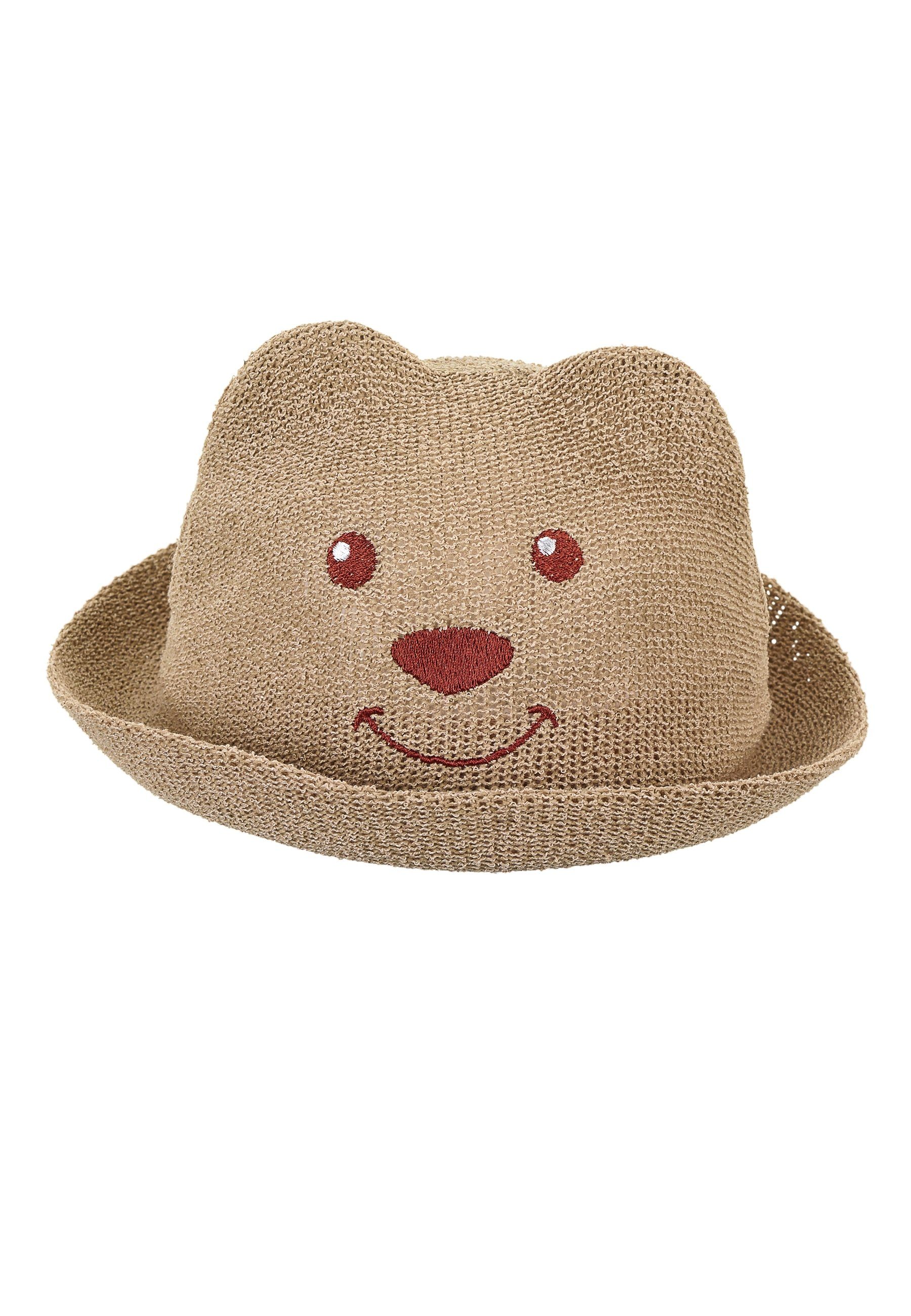 in jede Bär Jahreszeit) ideal Sterntaler® Sonnenhut mit Bärchenoptik süßer Strohhut Beanie (1-St., für Stickerei Baumwolle Kinder Babymütze