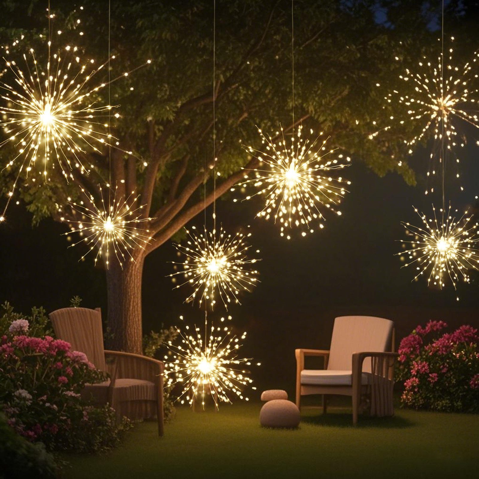 Salcar LED Solarleuchte LED Solarleuchte Außen Feuerwerk LED Solar Gartende günstig online kaufen
