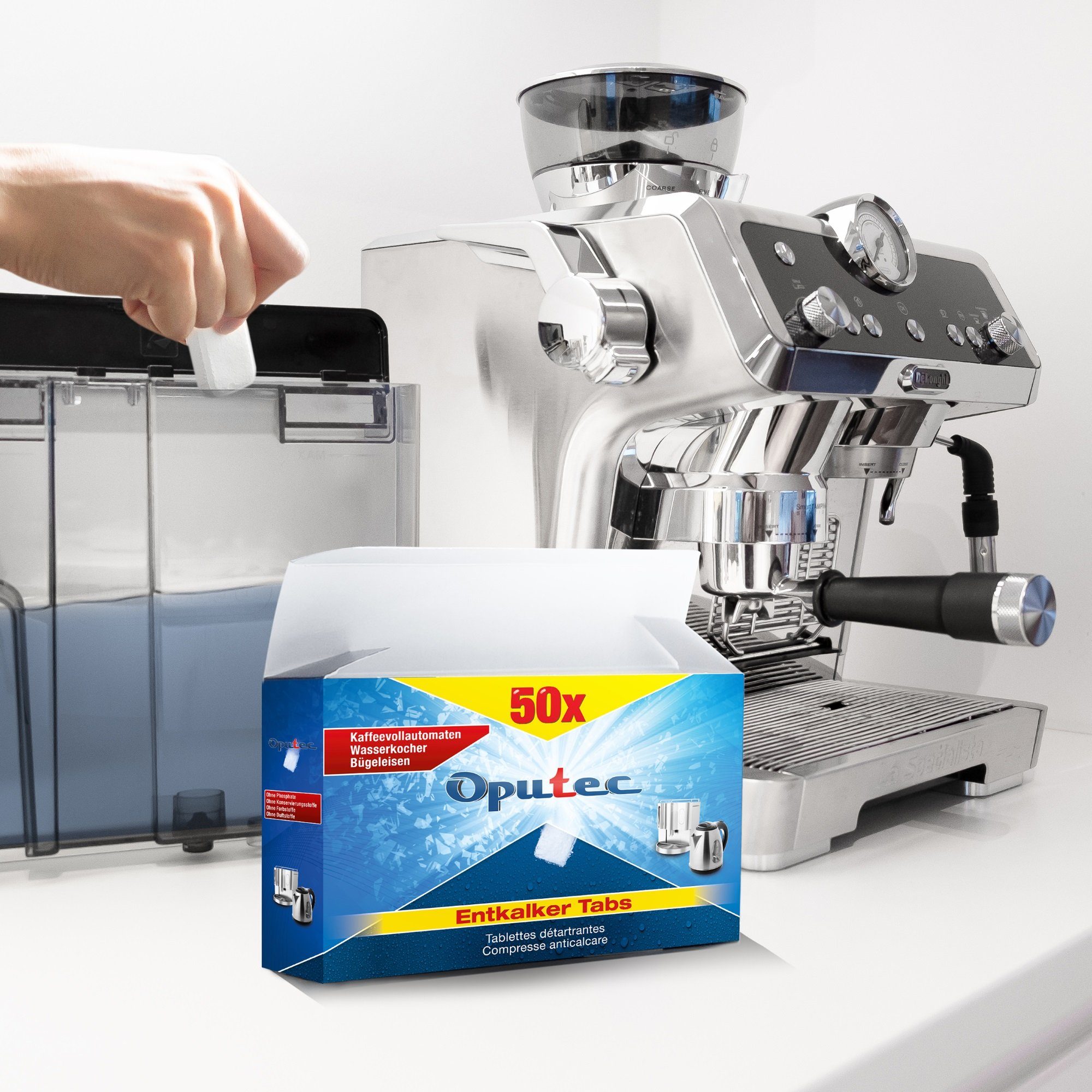 Oputec 50x Kaffeevollautomaten Entkalkungstabletten Entkalker Tabs Entkalkungstabletten
