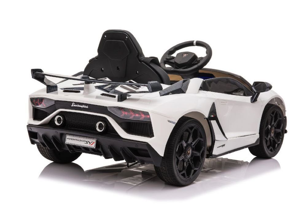 ES-Toys Elektro-Kinderauto Kinder Elektroauto Lamborghini, Belastbarkeit 40 kg, Aventador SVJ EVA-Reifen Sicherheitsgurt