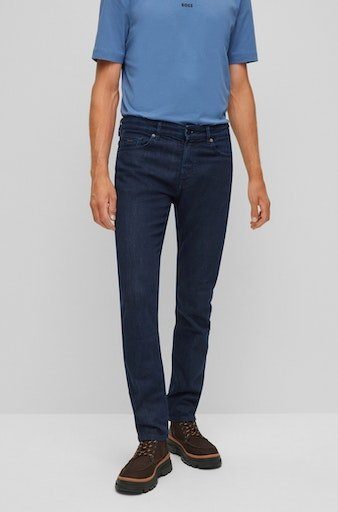 Slim-fit-Jeans BC-L-C Delaware mit Leder-Badge ORANGE BOSS