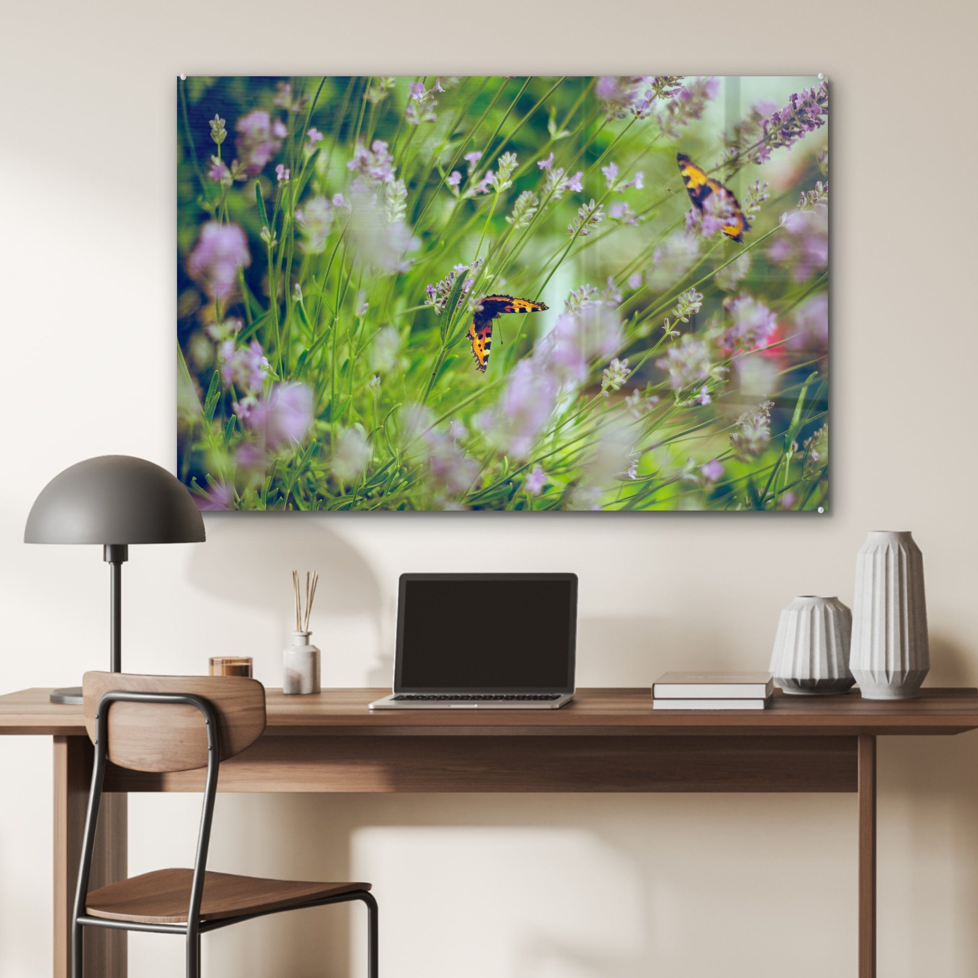 - Acrylglasbilder (1 Lavendel Wohnzimmer St), Schmetterlinge & Acrylglasbild Schlafzimmer MuchoWow Blumen, -