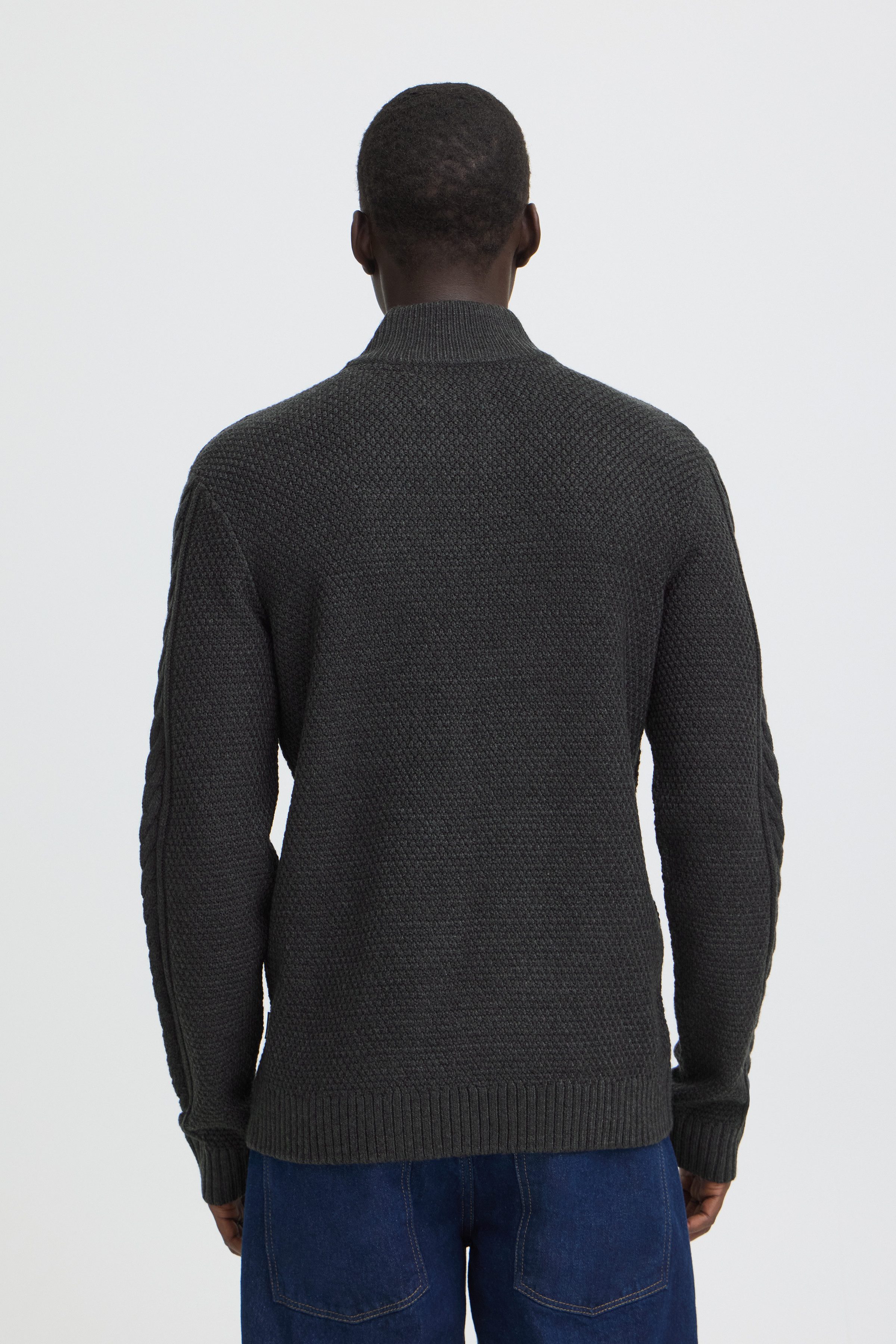 Blend Stehkragenpullover BHBASIM HALF ZIPP Baumwollmischung, regular fit