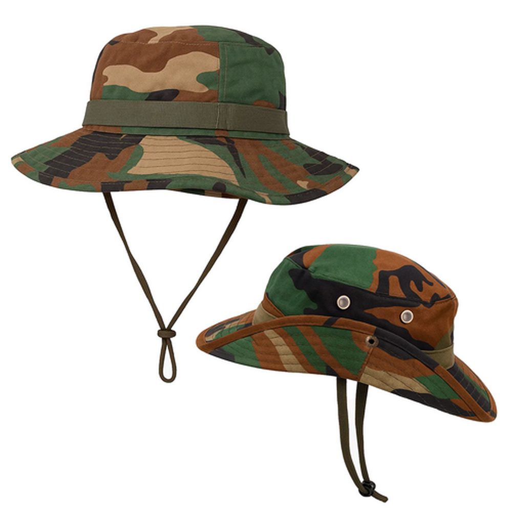 Trizand Schirmmütze Angelhut Camouflage Mütze (Spar-Set, Militär) zwei seitliche Luftöffnungen sorgen für Atmungsaktivität