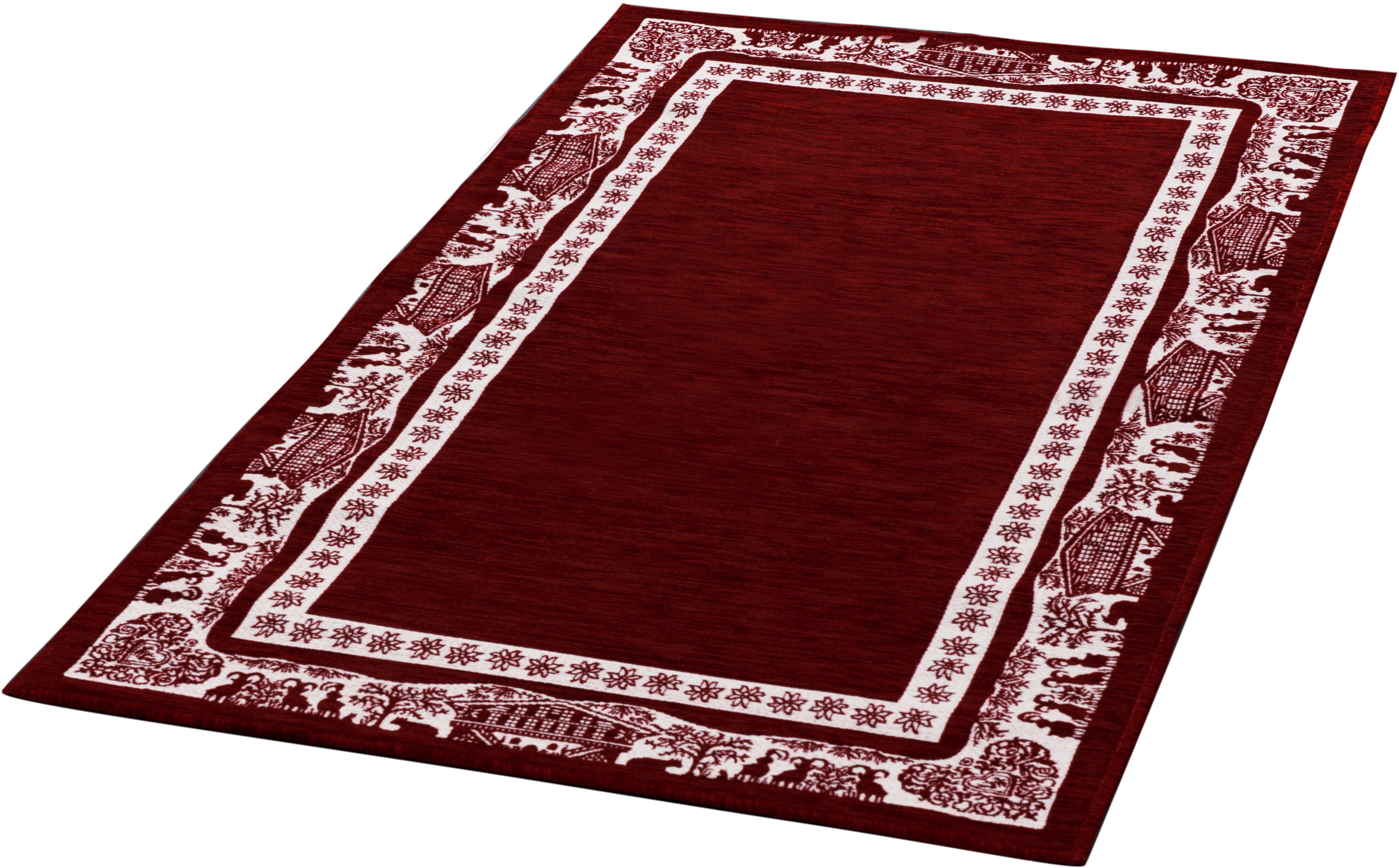 Gino Falcone Teppich Vintages Corji, rechteckig, Höhe: 5 mm, dekoratives Alpenmotiv in der Bordüre