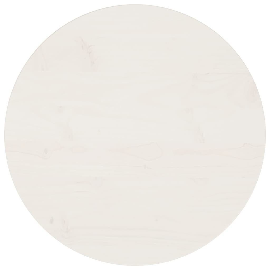 cm Massivholz furnicato Tischplatte St) Ø50x2,5 (1 Weiß Kiefer