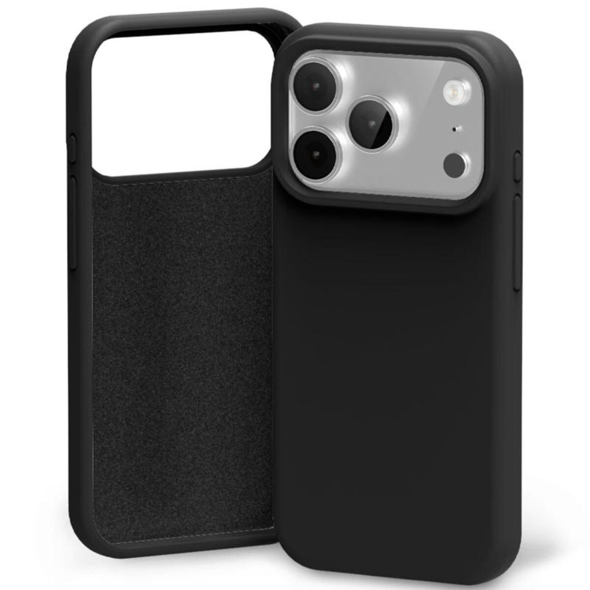 Mercury Handyhülle Silikon Kompatibel mit iPhone 18 Pro Max / 17 Pro Max Schwarz 6,9, Mikrofaserfutter und matte griffige Oberfläche