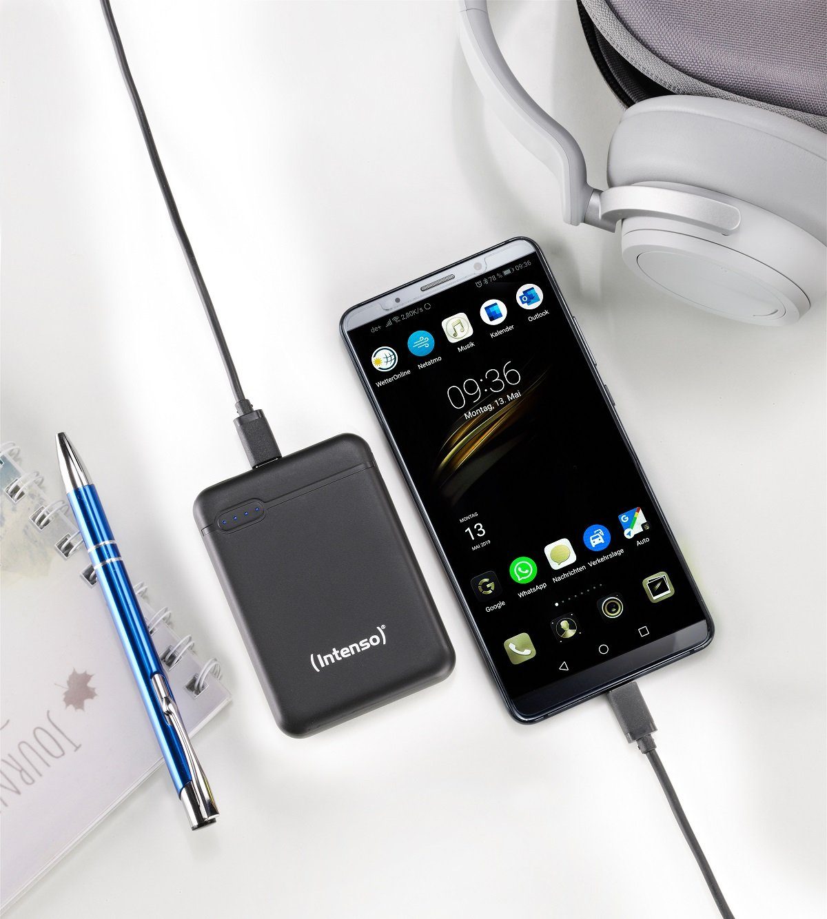 Intenso Powerbank XS5000 Powerbank XS5000 (1 St), Kurzschlussschutz, Überladungsschutz, 4 LED-Kontrollleuchten