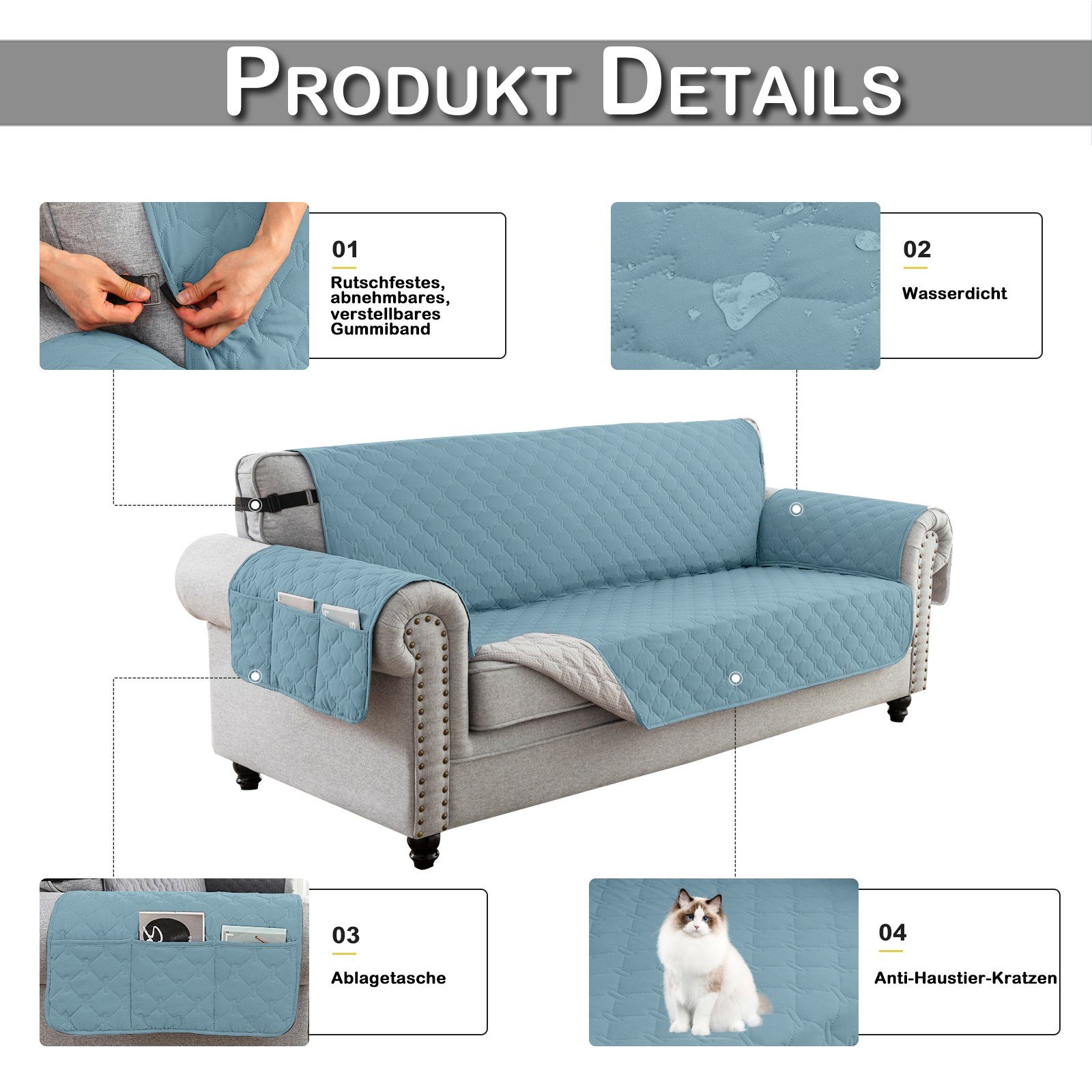 Qelus Sofahusse Sofaschoner Rutschfest,Dauerhaft Sofa überzug Wasserdicht C günstig online kaufen