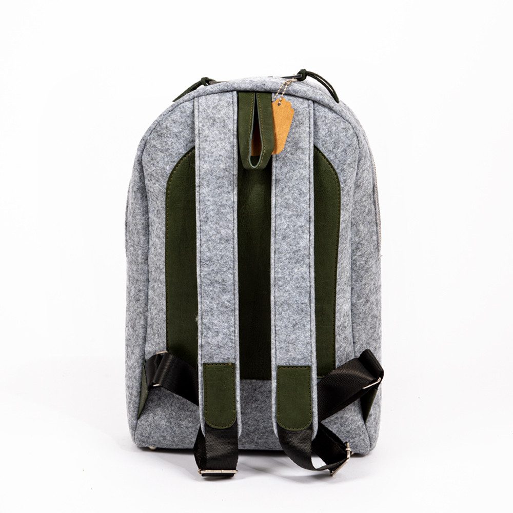 BIGGDESIGN Schulrucksack Biggdesign Faces Rucksack aus Filz, Tagesrucksack, Grau Made İn Türkiy