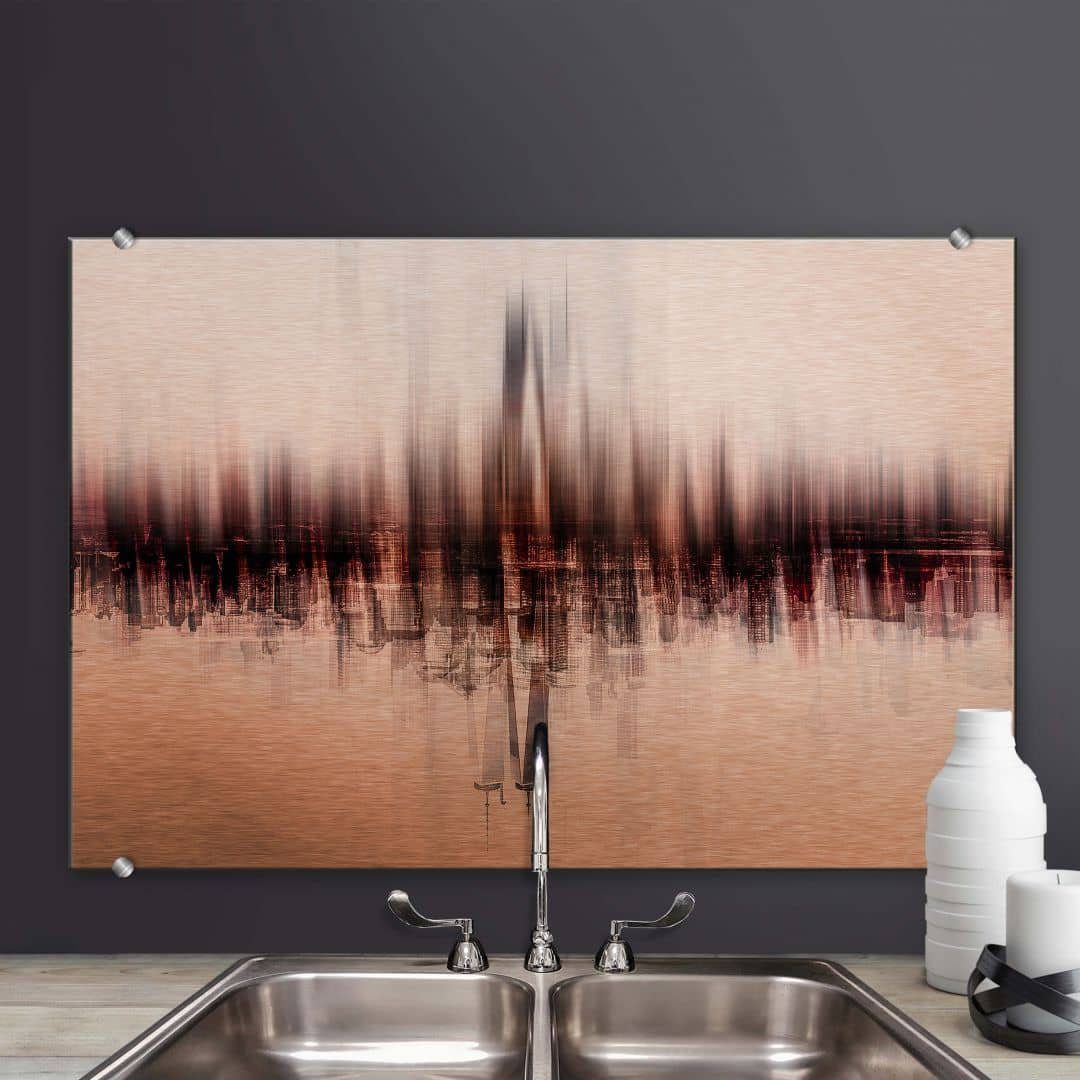 K&L Wall Art Spritzschutz Glas Küchenrückwand Abstrakt Chiriaco Vision Reflektion