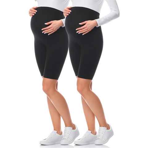 Be Mammy Umstandsleggings Damen Kurze Leggings BE-04 (2-tlg) aus Viskose