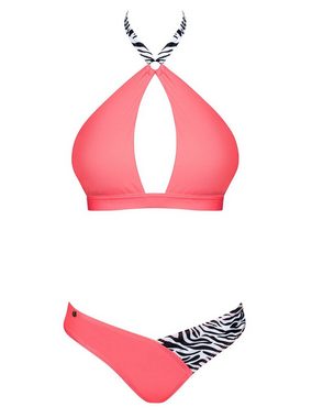 Obsessive Push-Up-Bikini Bikini Bahamya rosa mit Zebra Muster BH + Slip (Set)