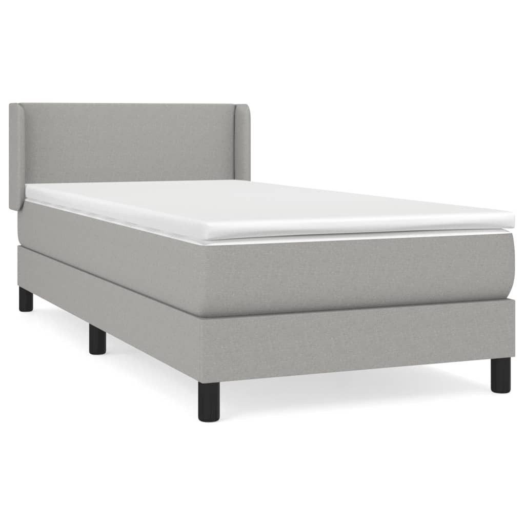 vidaXL Bett Boxspringbett mit Matratze Hellgrau günstig online kaufen