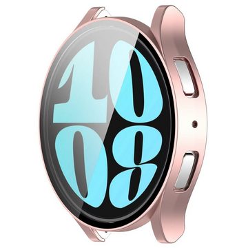 Wigento Smartwatch-Armband Für Samsung Galaxy Watch 6 40mm Integrierte Uhrenschutzhülle Rose Gold