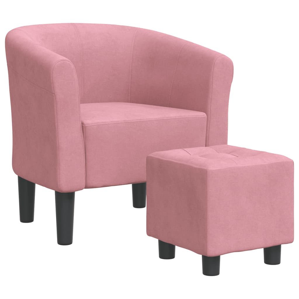 vidaXL Sessel Clubsessel mit Fußhocker Rosa günstig online kaufen