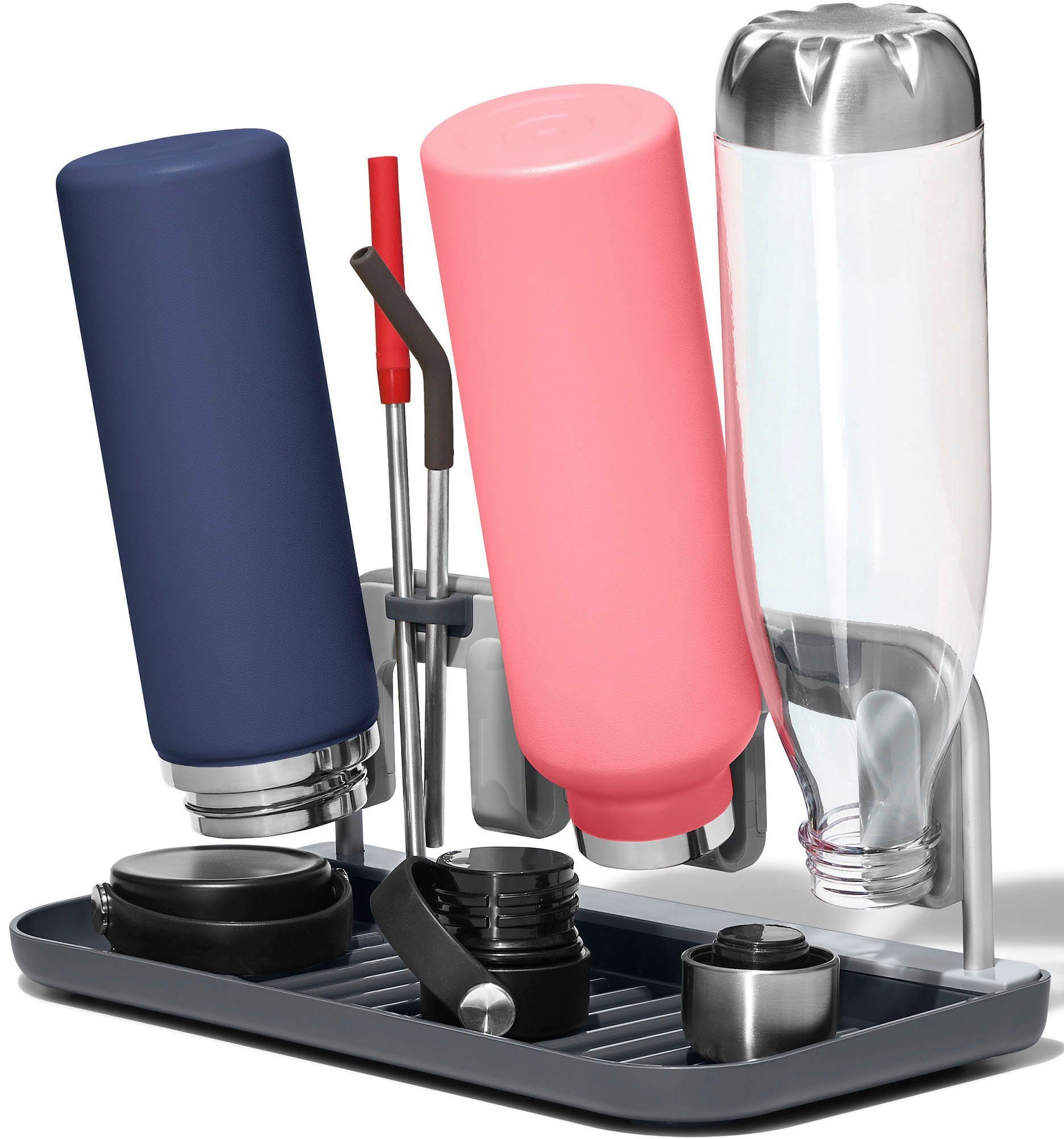 OXO Good Grips Geschirrständer, für Flaschen, mit Aluminiumrahmen