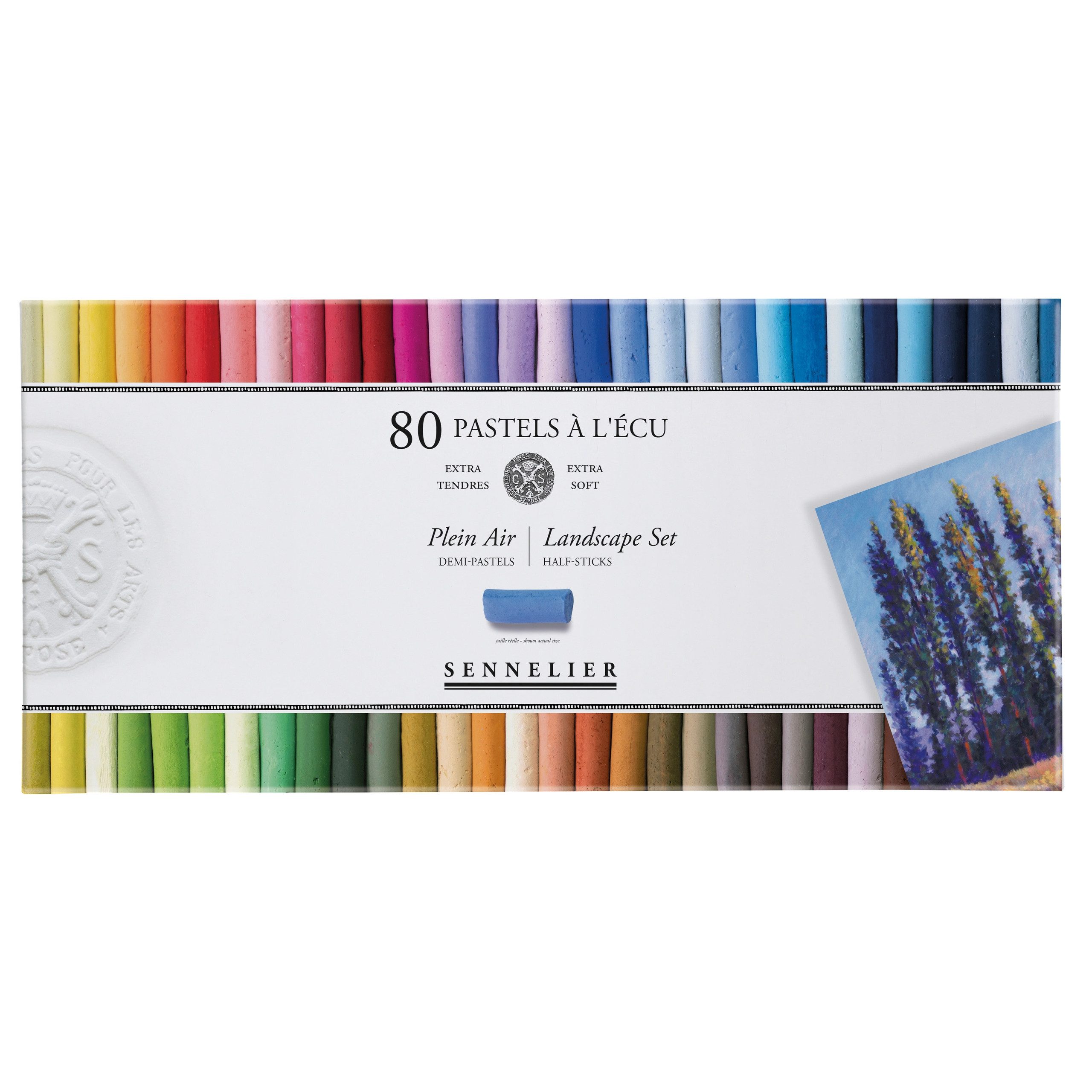 SENNELIER Pastellkreide Kartonschachtel mit 80 1/2 Softpastellen Ecu Plein Air N132235.SF