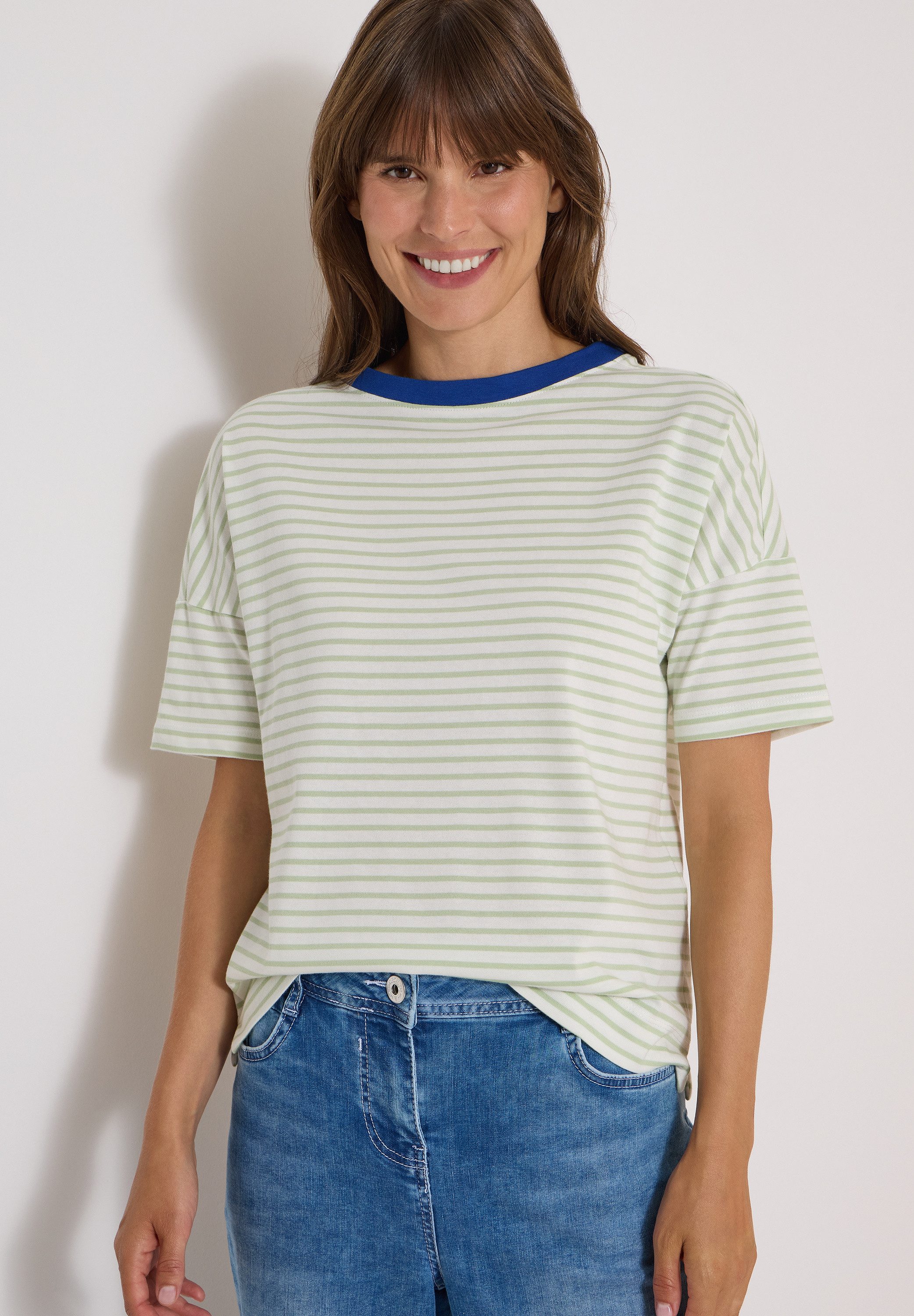 CECIL T-Shirt Jerseyshirt mit Streifen, Baumwolle